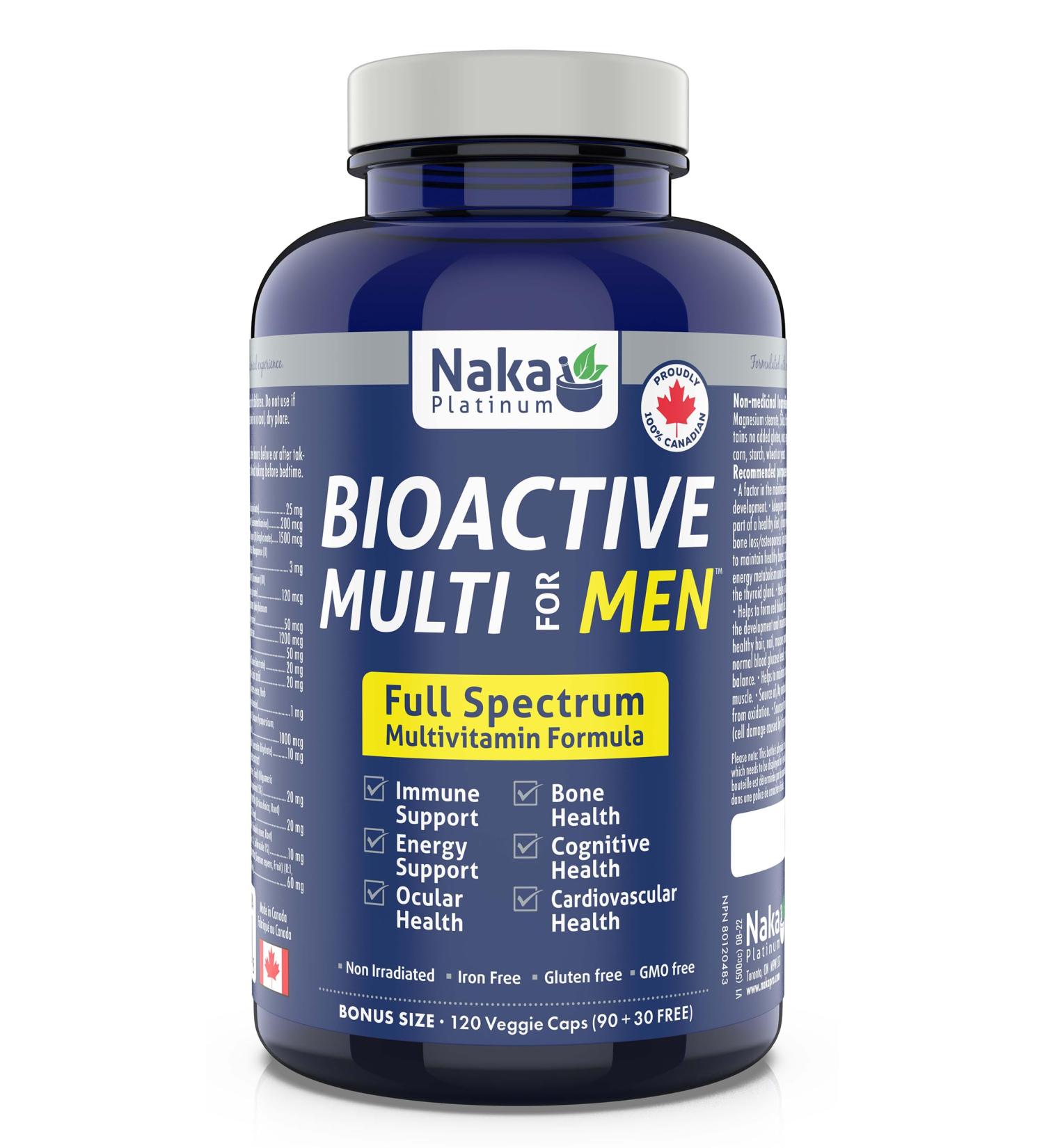  120 vcaps Bioactive Multi for Men Full Spectrum Multivitamin Formula Made in Canada 120 count (Pack of 1) - Buy Online on GoSupps.com