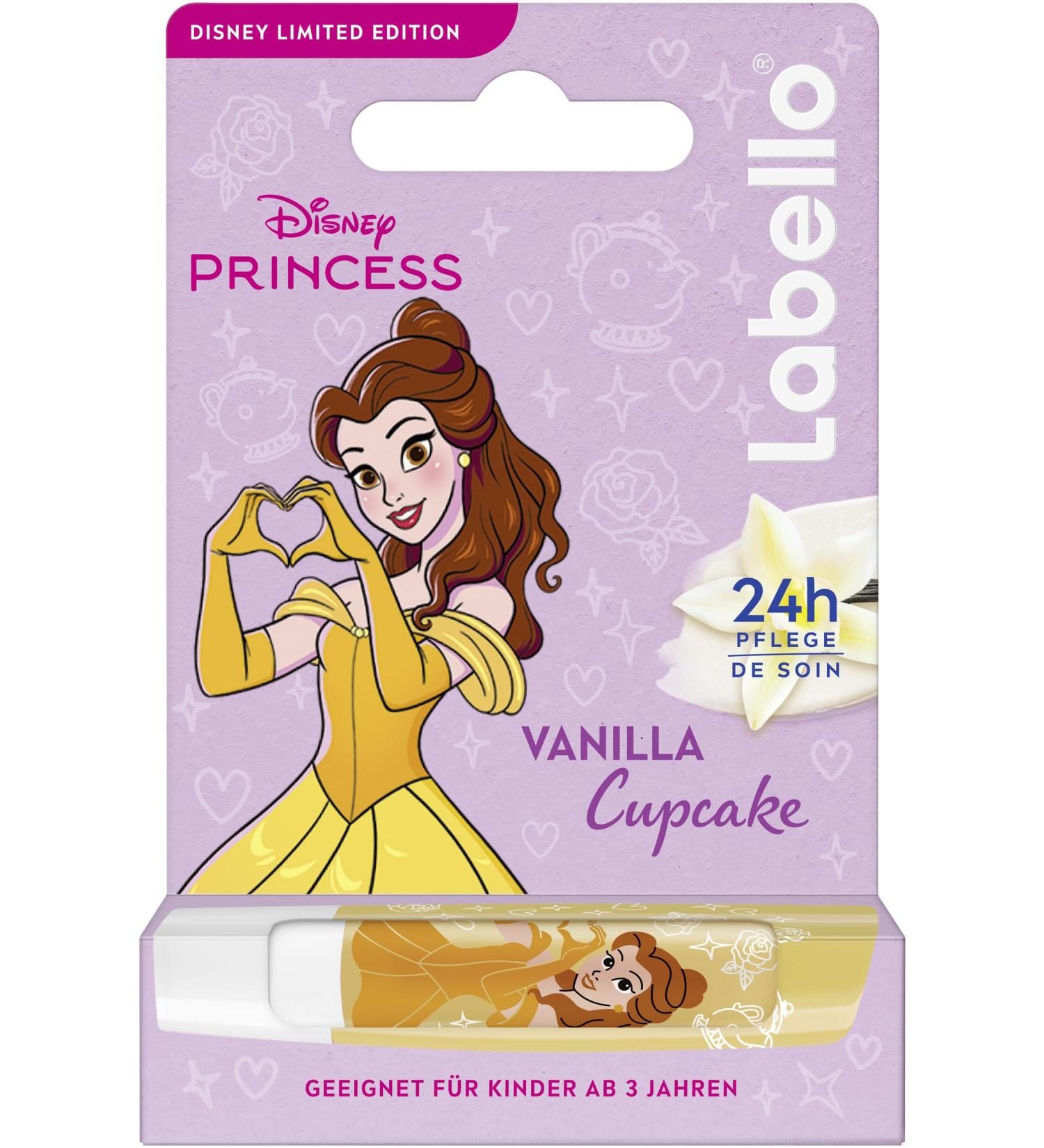 Labello Labello Vanilla Cupcake Limited Disney Princess Edition - Sweet Vanilla Scented Lip Balm Nourishing Lip Balm for Kids Ages 3+ (4.8g)