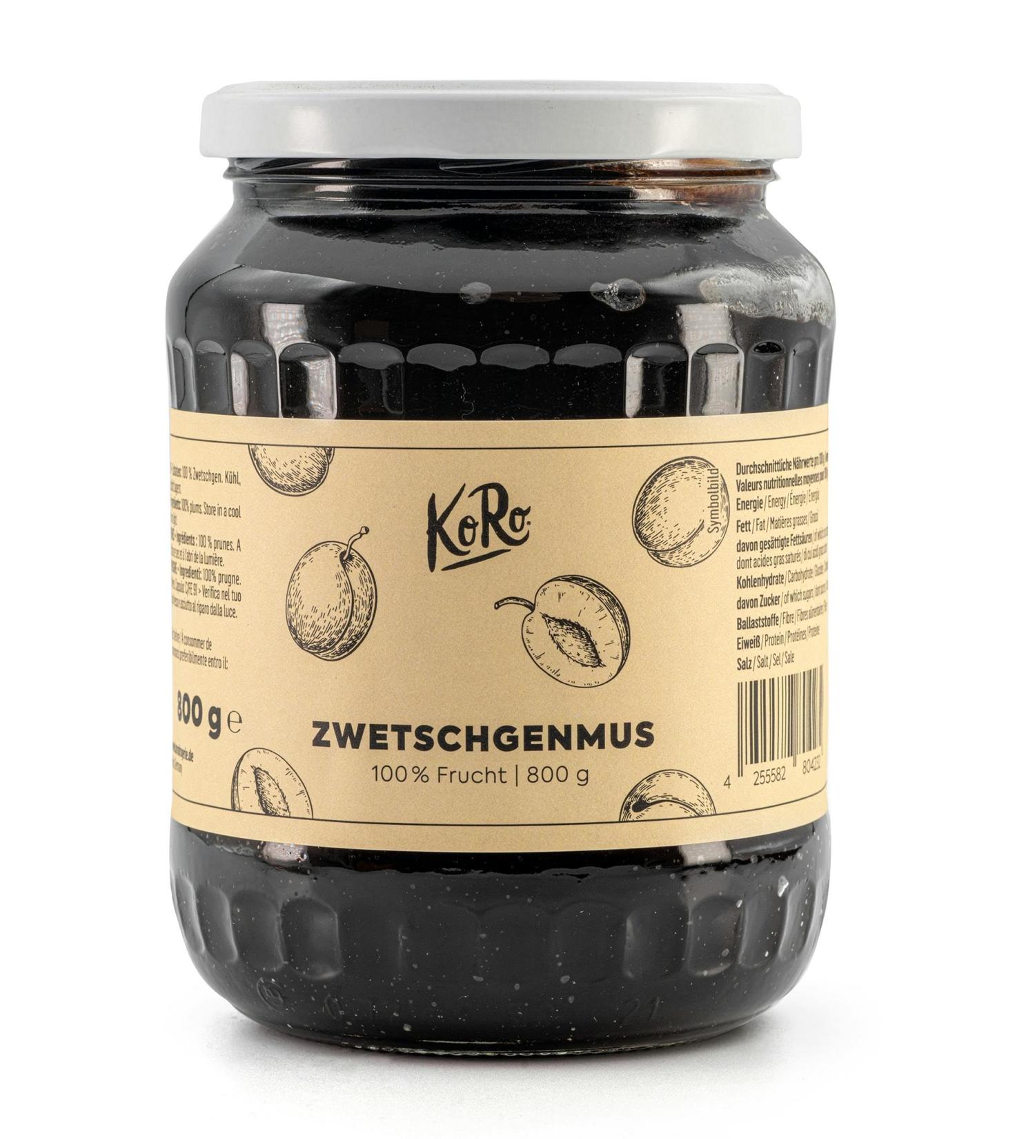 Buy KoRo Plum Jam 800g | No Added Sugar | Pure Fruit Enjoyment for Bread & Baking - International Shipping Available - Buy Online on GoSupps.com