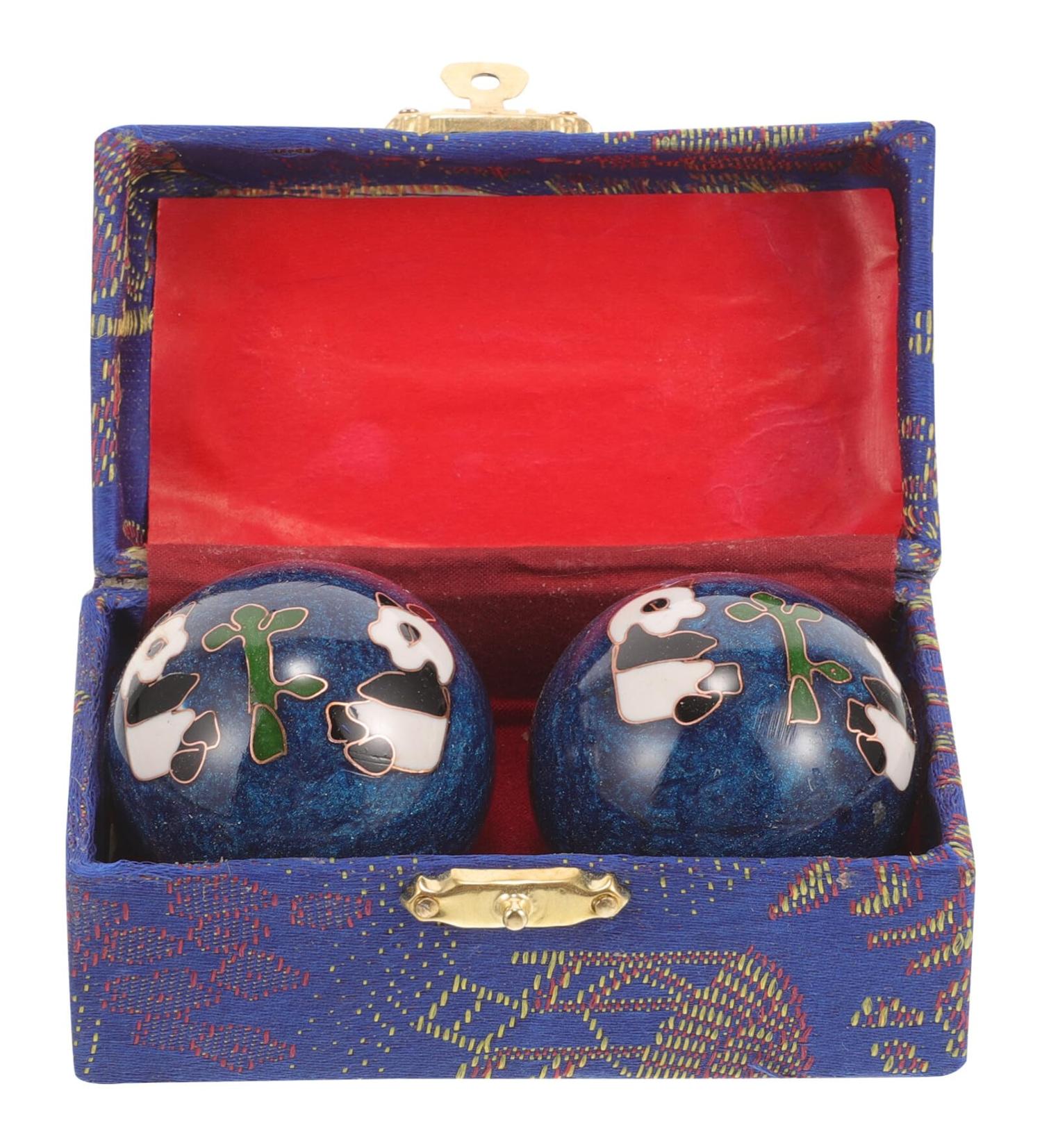 Iplusmile Emaille Baoding Balls - 2 Piece Obsidian Chinese Health Exercise Set with Gift Box | Trigger Point Massage & Handball - Buy Online on GoSupps.com