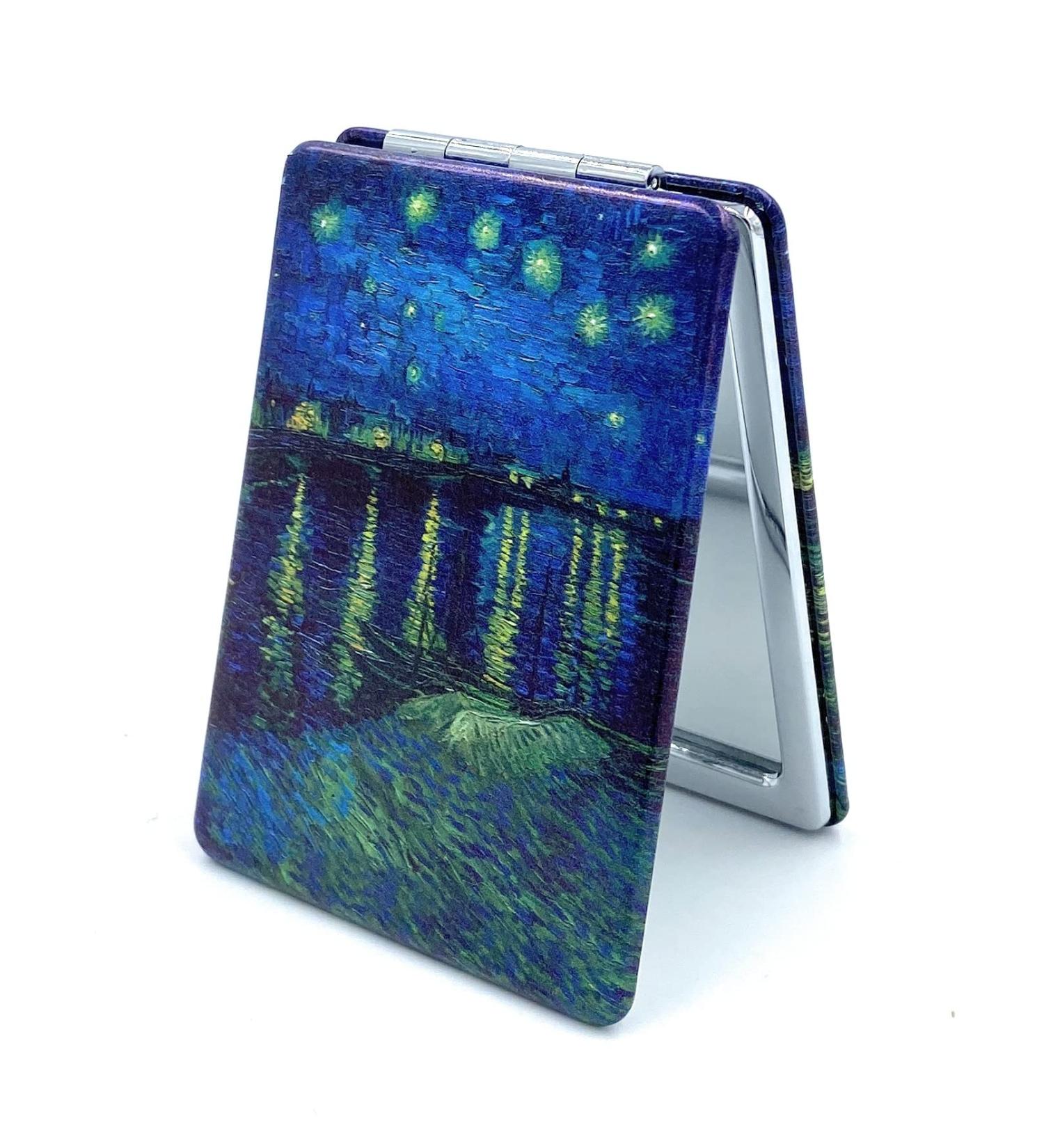 Aeisage Handheld Compact Mirror - Starry Night Design | 2.75 Diameter Pocket Size Makeup Mirror for Men and Women - Buy Online on GoSupps.com