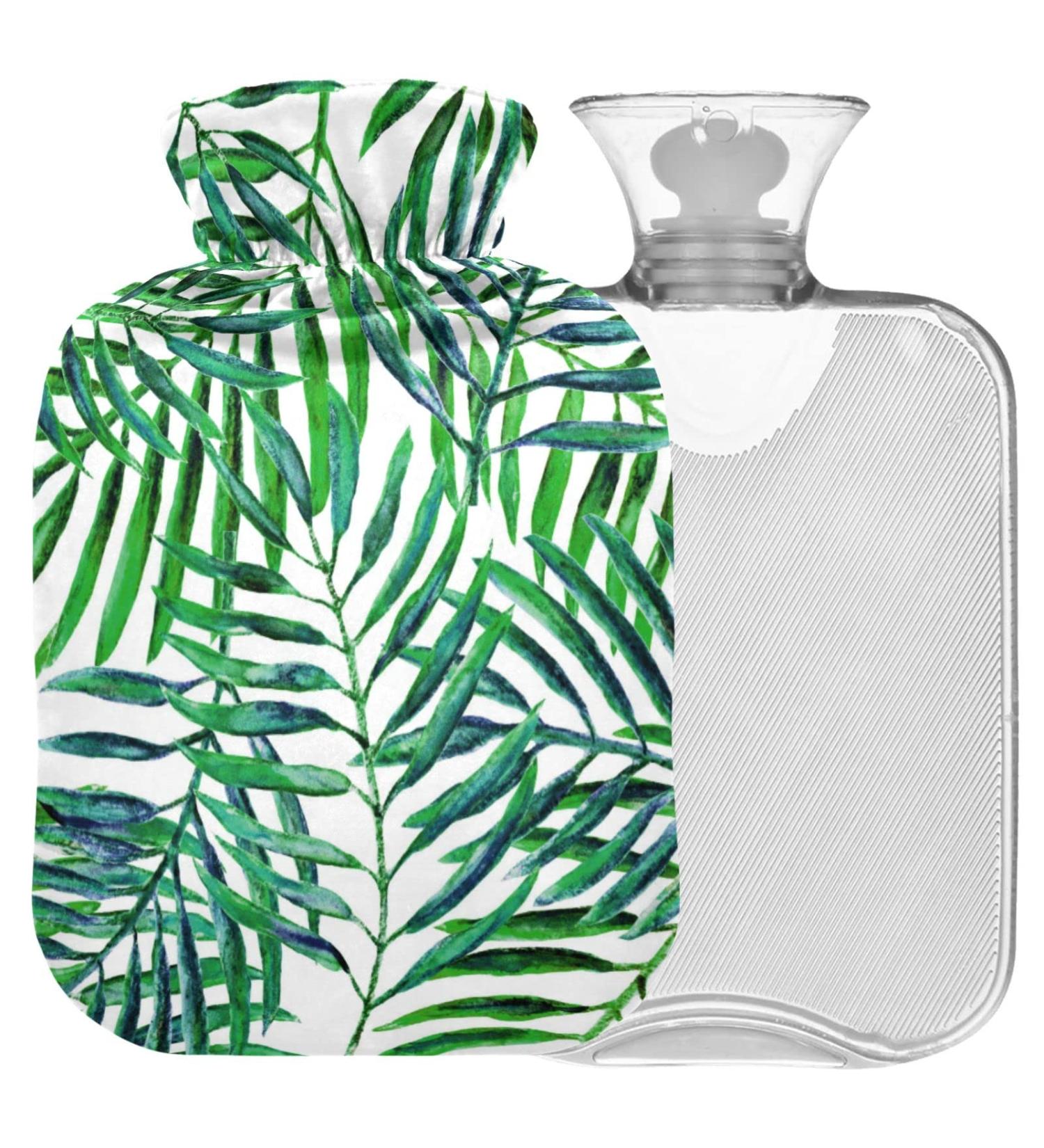 NAANLE Hot Water Bottle with Palm Leaf Cover | 2L Large Heat & Cold Therapy for Pain Relief & Menstrual Cramps - Buy Online on GoSupps.com
