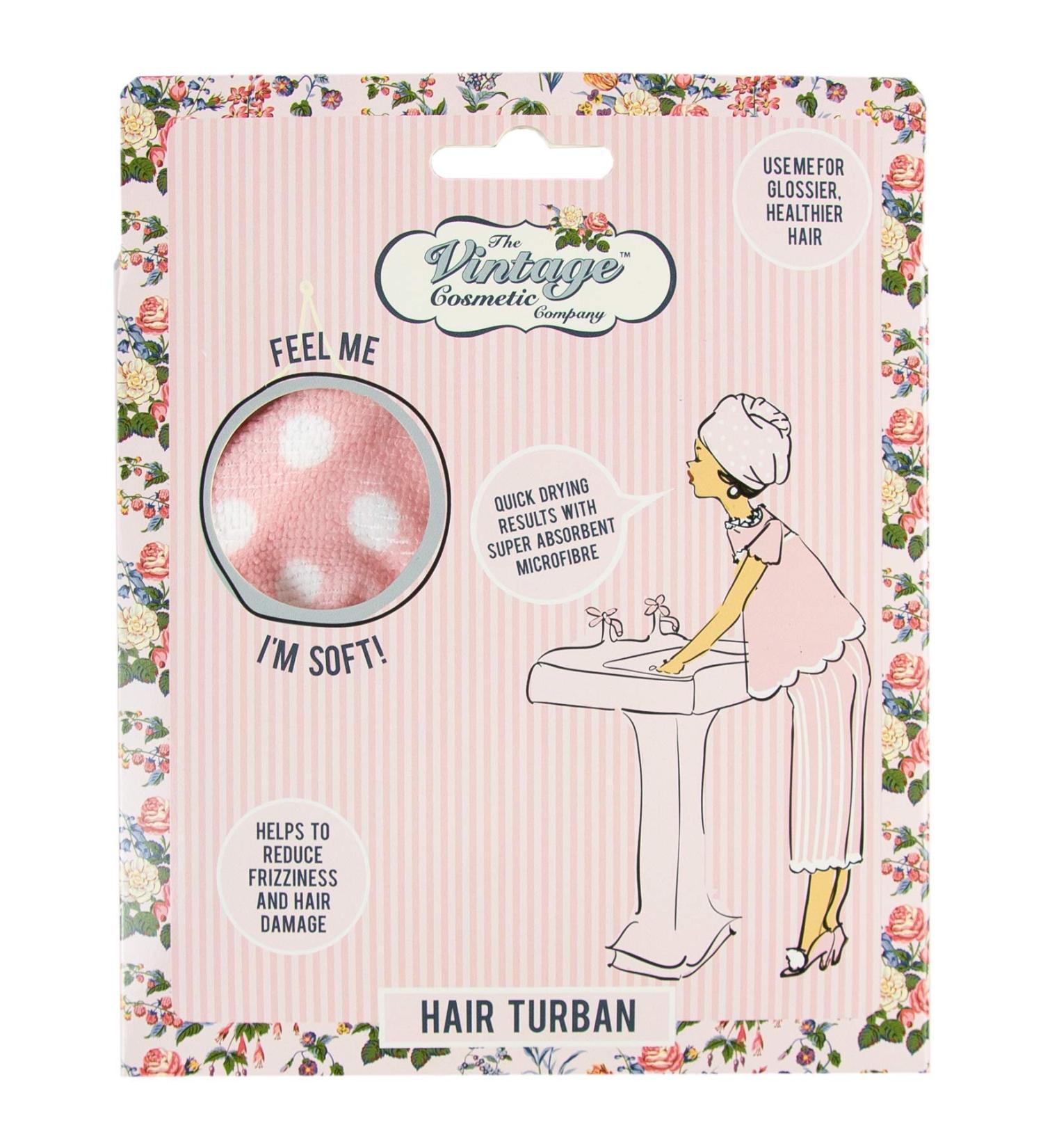 The Vintage Cosmetic Co. Hair Turban Pink Polka Dot 1 Count