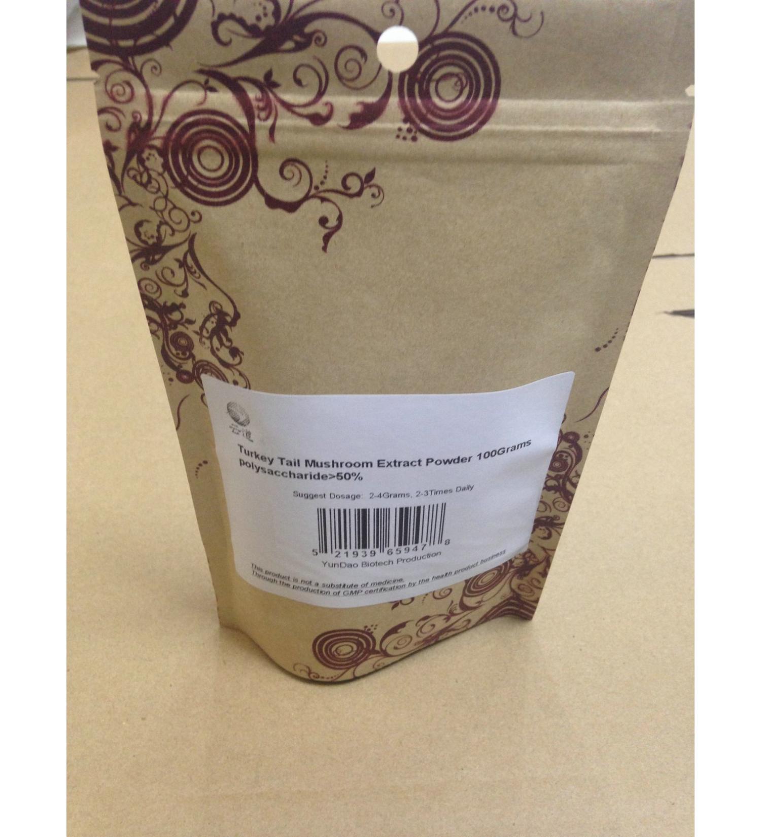 wonderland herbs Rainbow Coriolus versicolor Trametes PS P/Turkey Tail Mushroom/Krestin PS P Extract Powder 100 Grams 50% Active polysaccharides