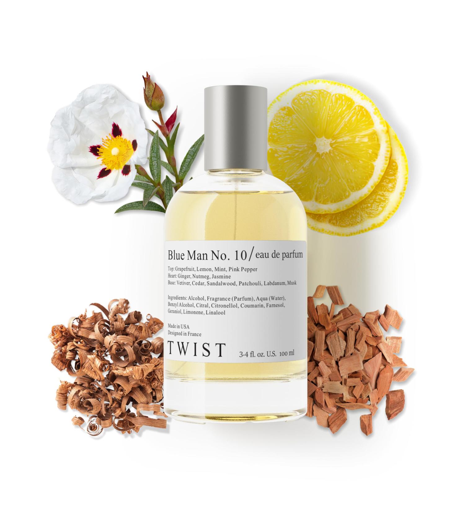 Twist Blue Man No. 10 - Eau De Parfum Inspired by Chan. Bleu Long-Lasting Perfume For Men Paraben Free Vegan Clean Ingredients Fragrance - Spray 100 ml | 3.4 fl. oz. Blue Man No. 10 - Inspired by C. Bleu 3.4 Fl Oz (Pack of 1) - Buy Online on GoSupps.com