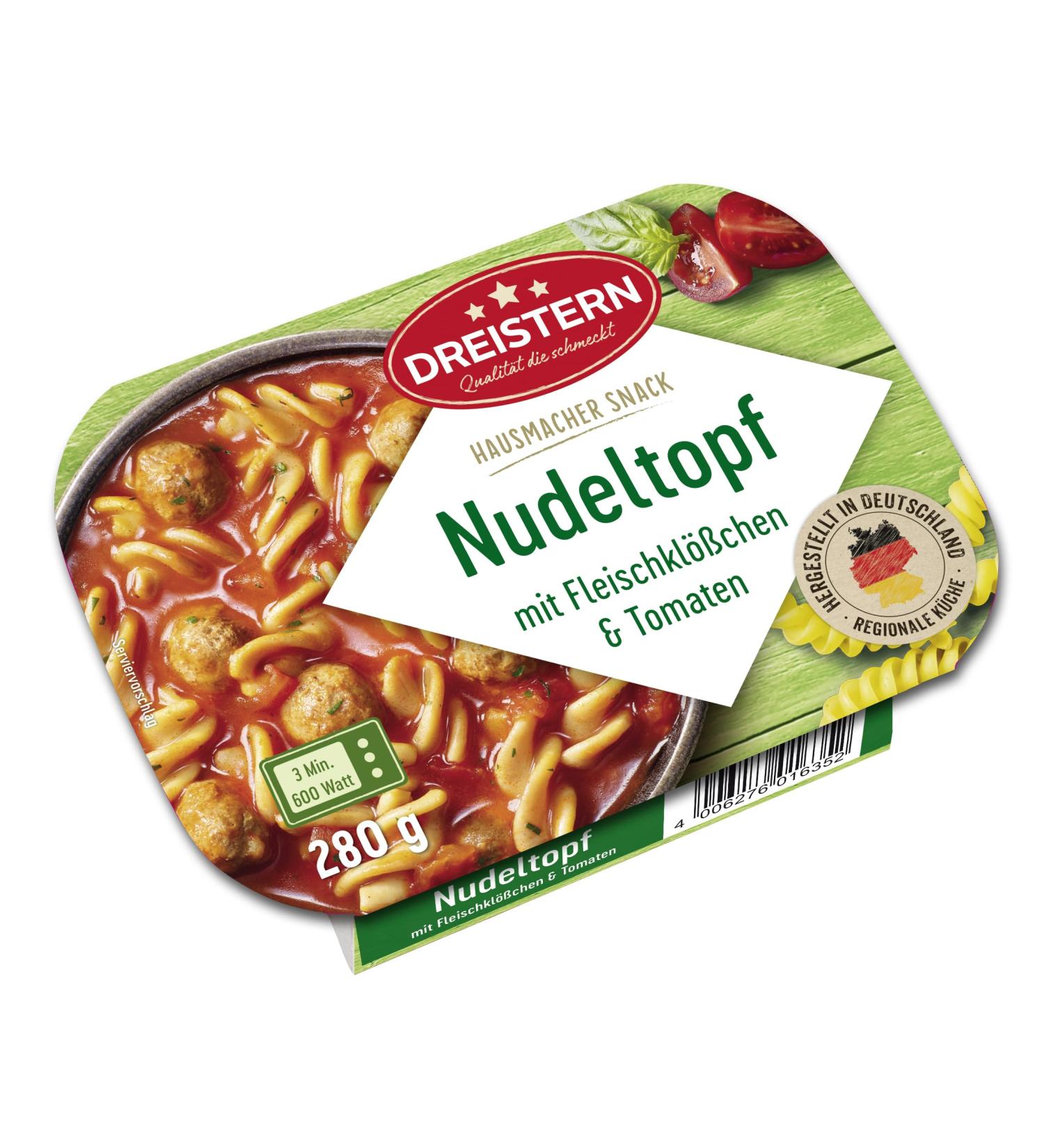 DREISTERN Pasta Pot with Meatballs & Tomatoes - 280g | Quick & Easy Homemade Snack | International Shipping - Buy Online on GoSupps.com