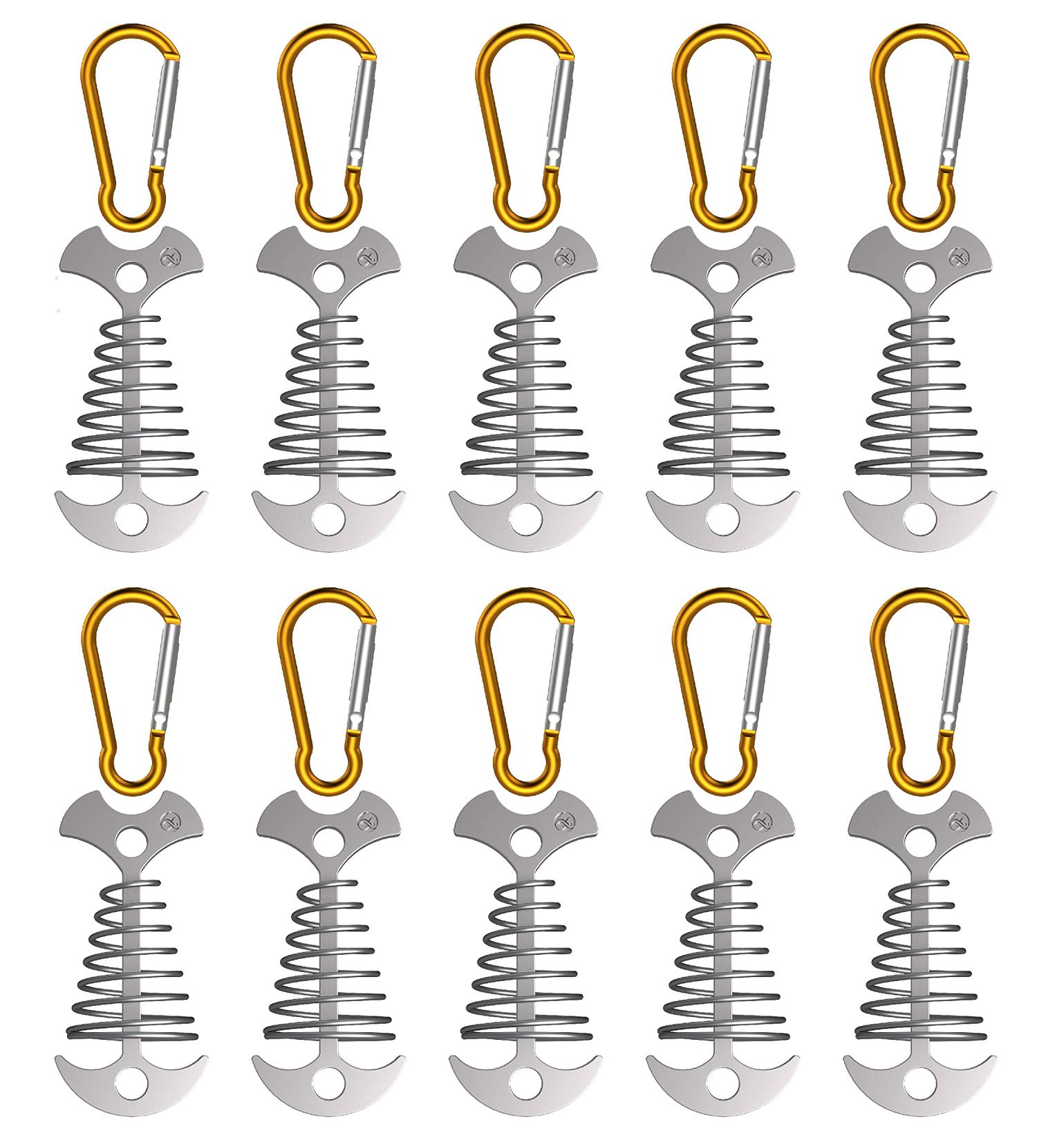 NACETURE Aluminum Tent Rope Tightener with Clips - 10 Pack | Cord Adjuster Tensioners for Outdoor Camping Tents - Buy Online on GoSupps.com