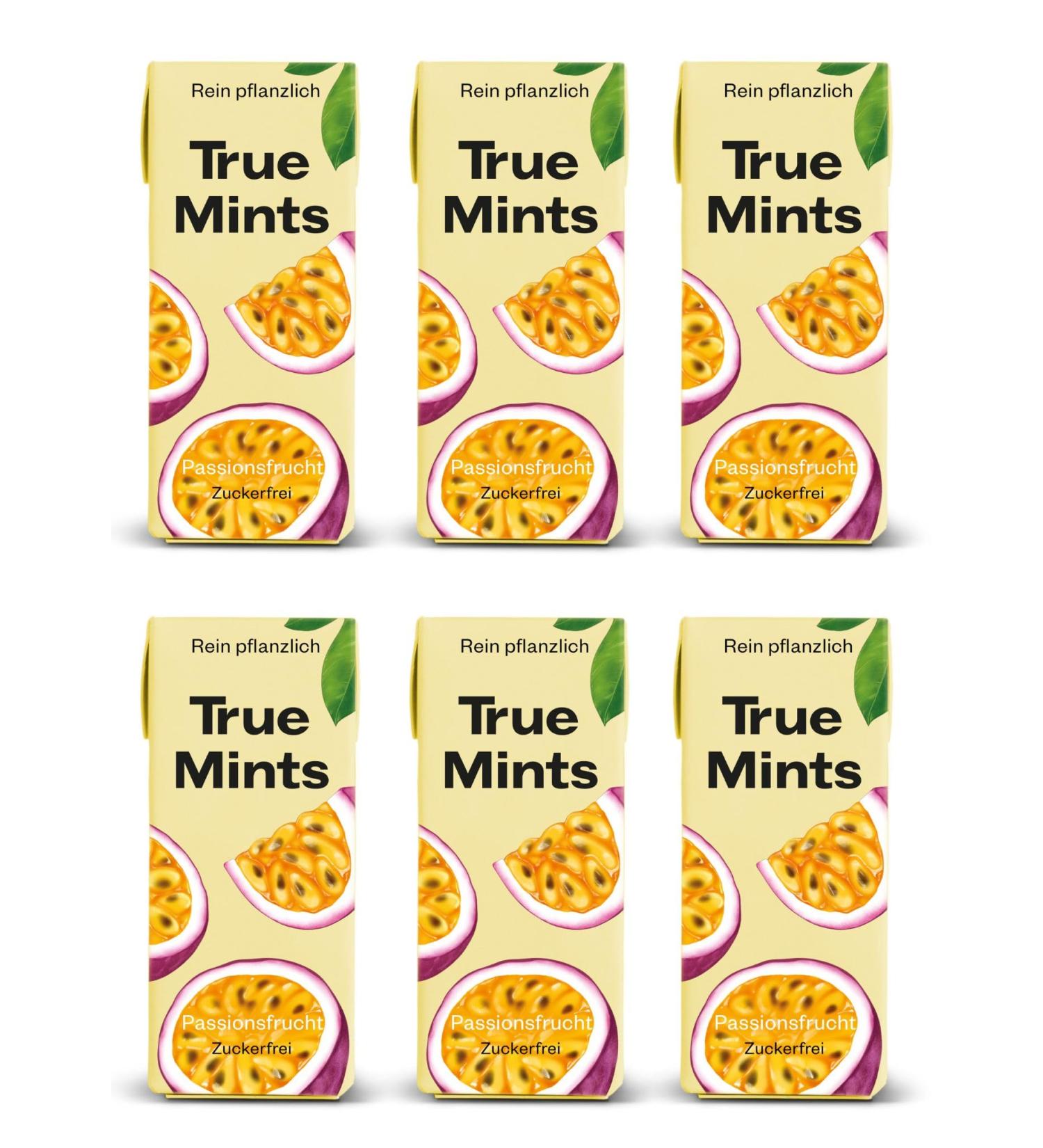 True Mints Passion Fruit Pastilles - Sugar-Free Vegetable Candy Set of 6 | 78g - International Shipping Available - Buy Online on GoSupps.com