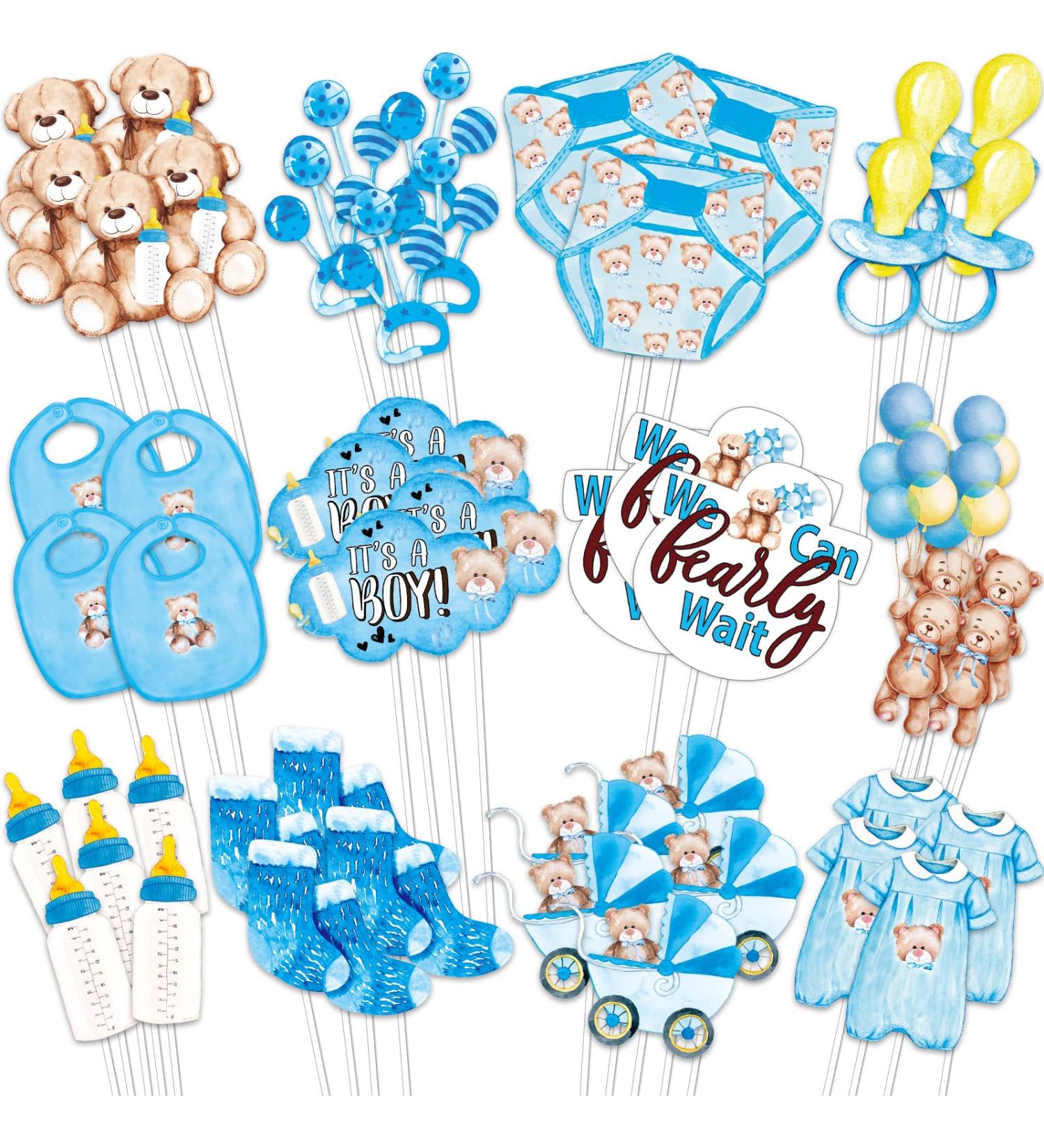 Whaline 72Pcs Baby Shower Cupcake Topper 12 Designs Watercolor Bear Cupcake Picks We Can Bearly Wait Food Picks for Cake Decoration Baby Bear - Buy Online on GoSupps.com