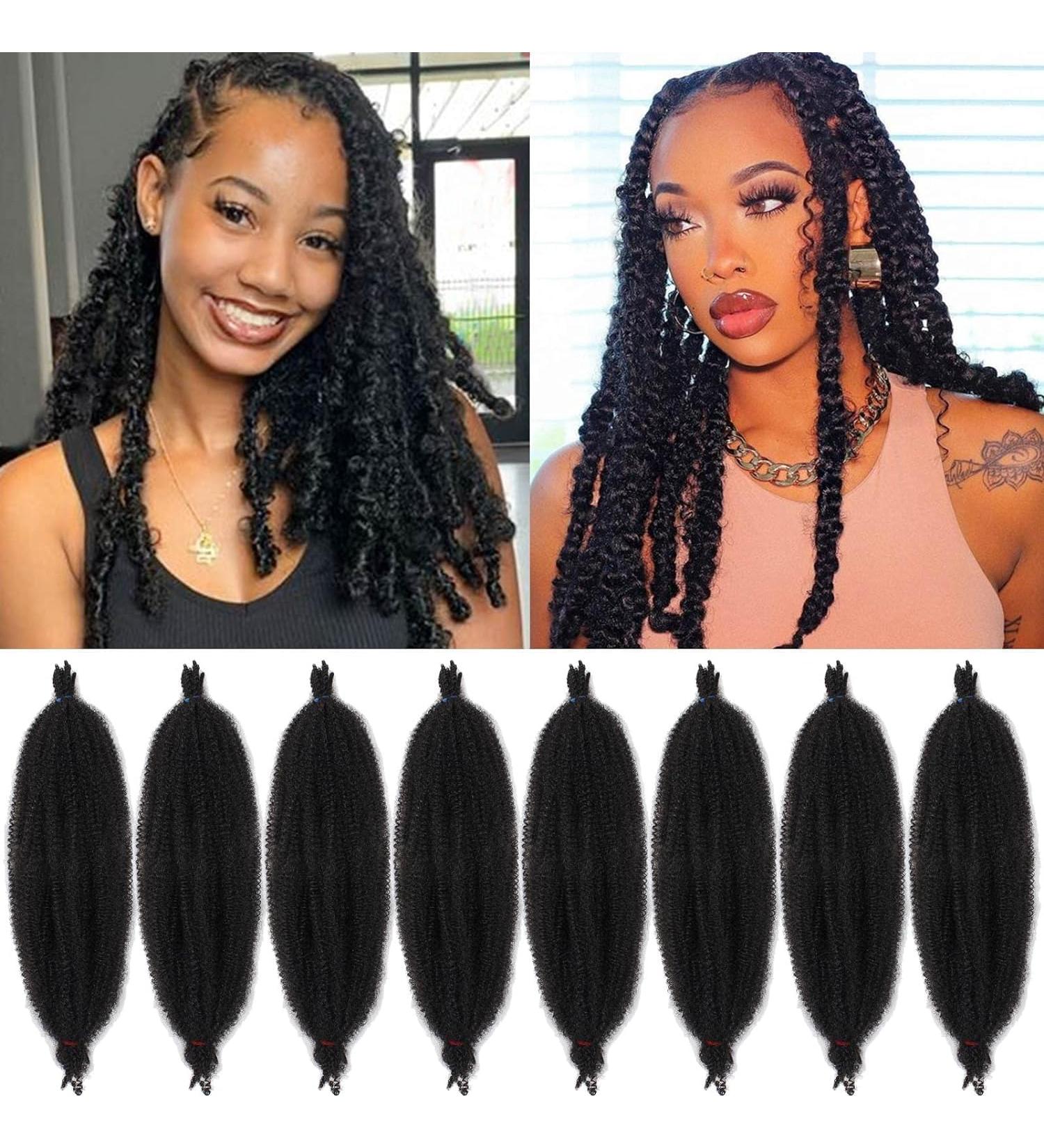 XTREND 8 Packs 16 Inch Soft Springy Afro Twist Hair Pre-Separated Spring Twist Hair for Faux Locs Natural Black Marley Twist Crochet Braiding Hair Synthetic Hair Extensions for Black Women 1B# 16 Inch (Pack of 8) 1B# - Buy Online on GoSupps.com