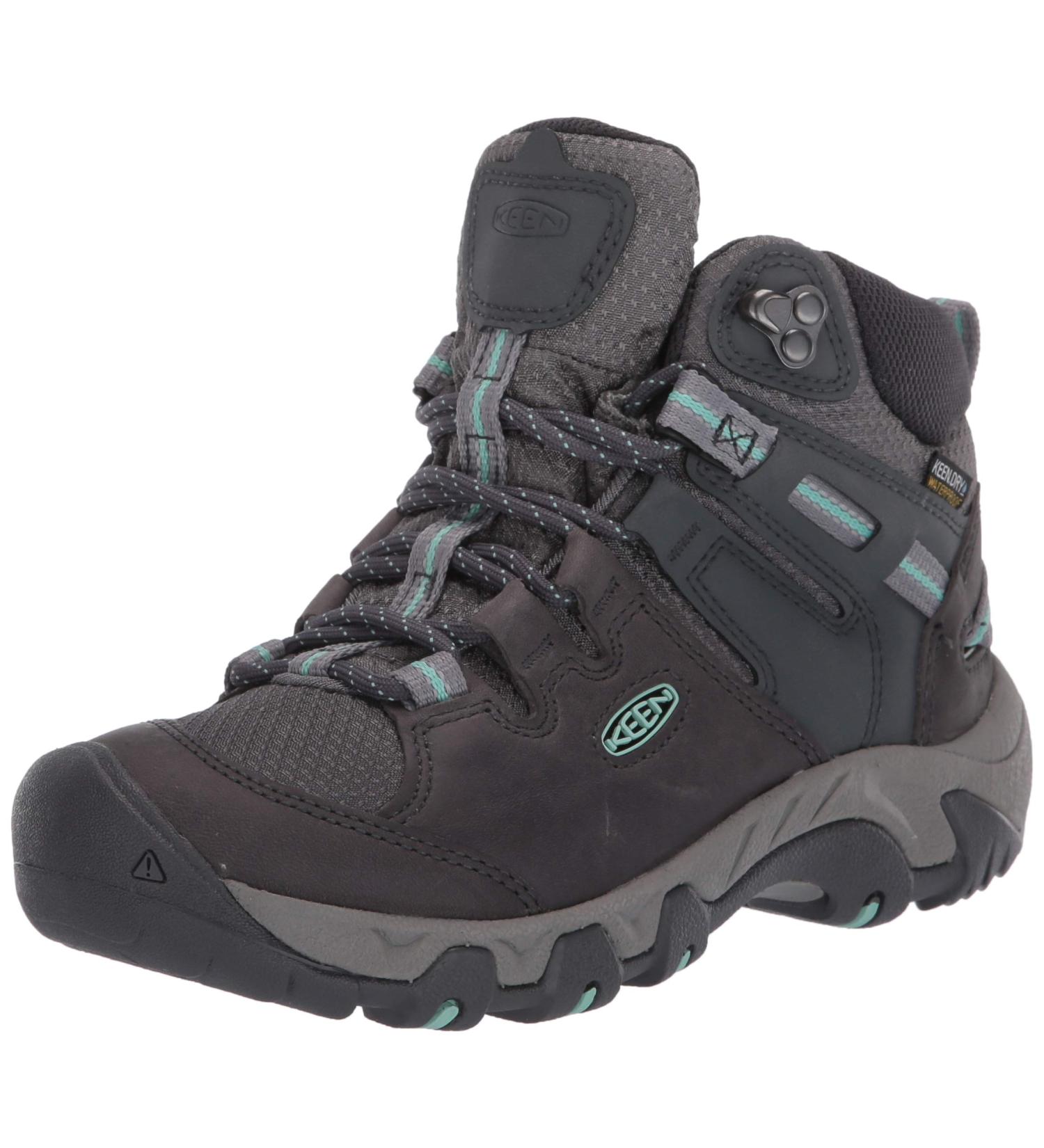 KEEN Women's Steens Mid Waterproof Hiking Boots - Steel Grey/Ocean Wave (Size 8) - Buy Online on GoSupps.com