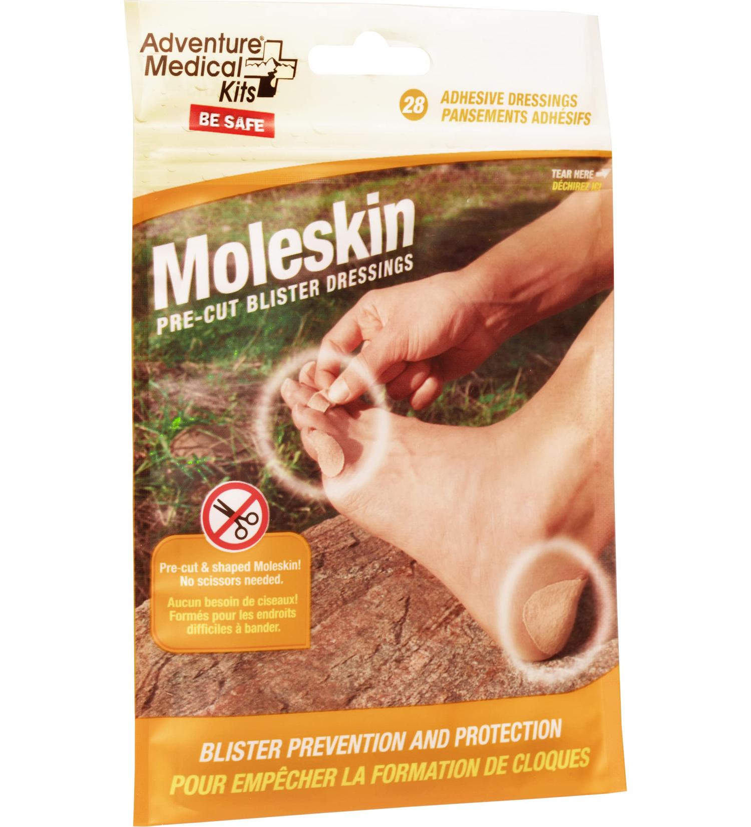 Adventure Medical Kits Moleskin Blister Dressing (28-Count) - Pre-Cut & Shaped, One Size - Buy Online on GoSupps.com