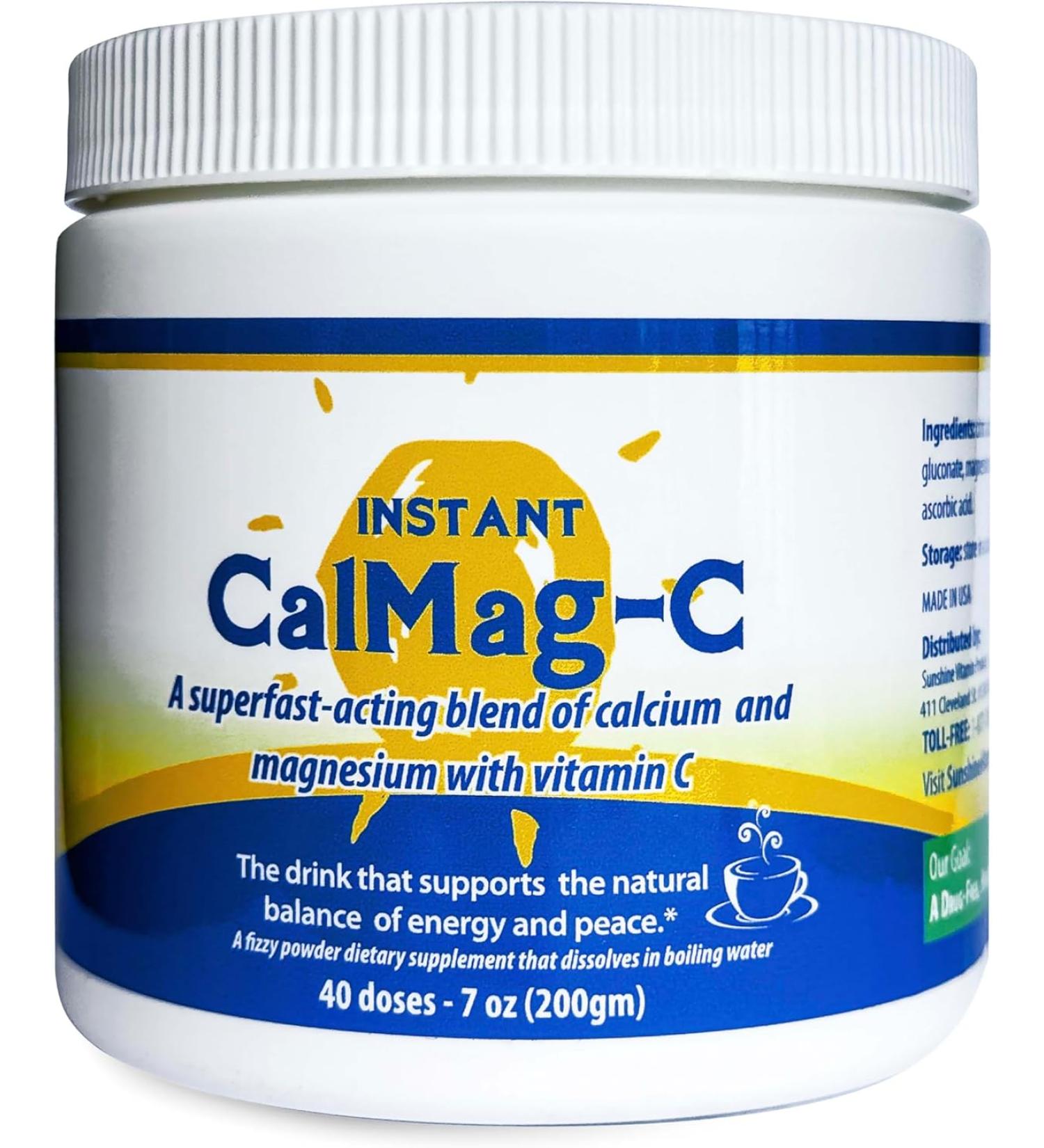 Sunshine Vitamins Instant Cal Mag C - Fast-Absorbing Calcium, Magnesium, and Vitamin C for Better Sleep and Overall Wellness - Buy Online on GoSupps.com