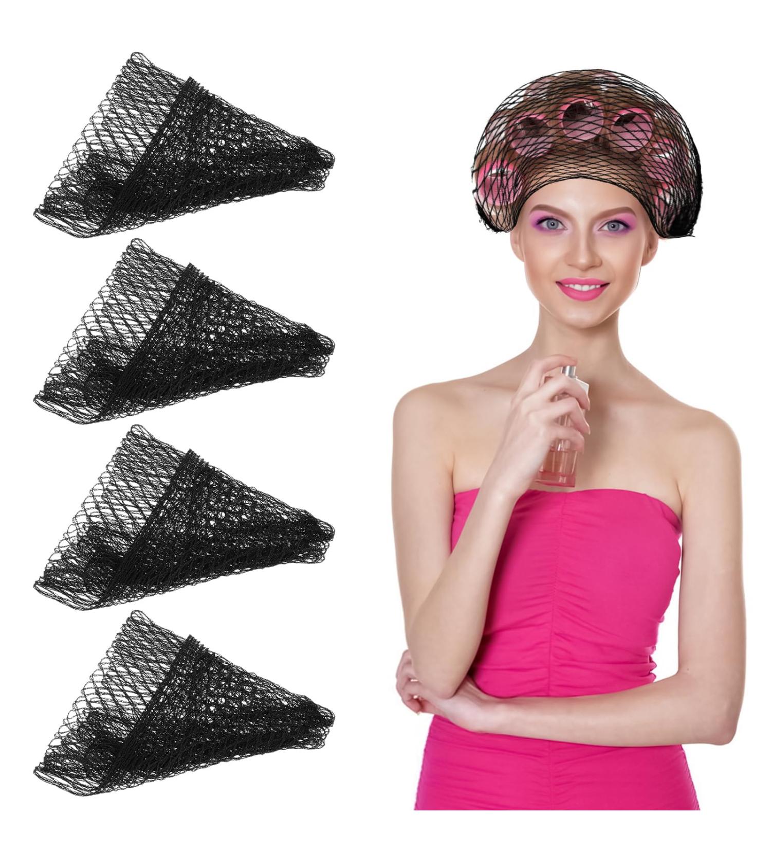 4 Pieces Triangle Hair Net for Rollers Black Hairnets for Women Mesh Plopping Cap for Drying Curly Hair Mesh Crochet Hair Net Sleep Net Triangular Hair Setting Net for Sleeping 35 x 35 x 57 Inches - Buy Online on GoSupps.com