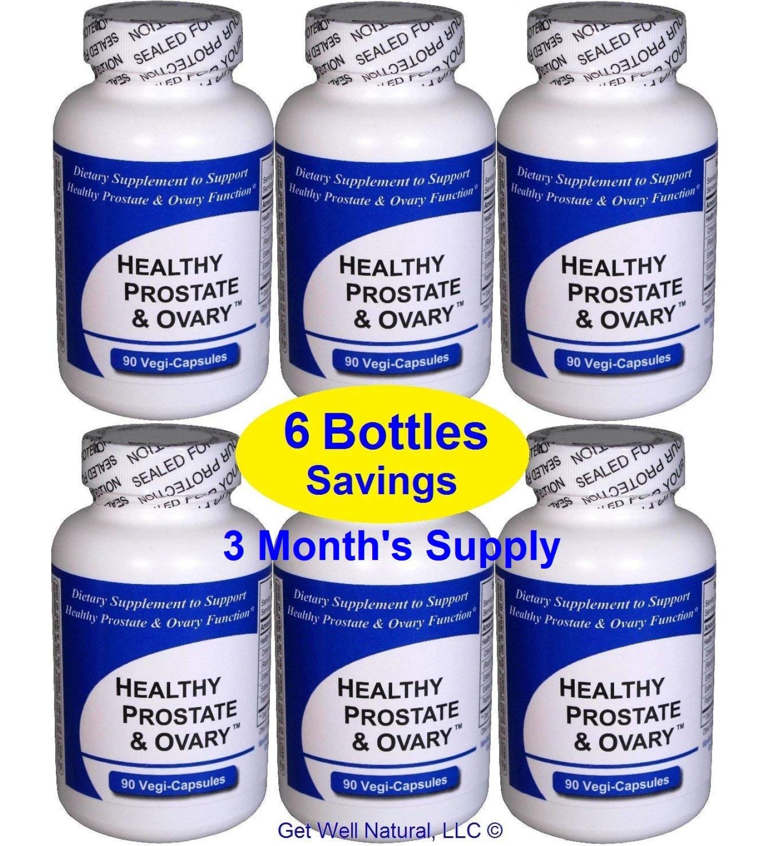 Healthy Prostate and Ovary (6 Bottles Contain a Total of 540 Capsules) - Concentrated Herbal Blend - with Crinum Latifolium Vegan Kosher Caps. Prostate Herbs for Optimal Support*