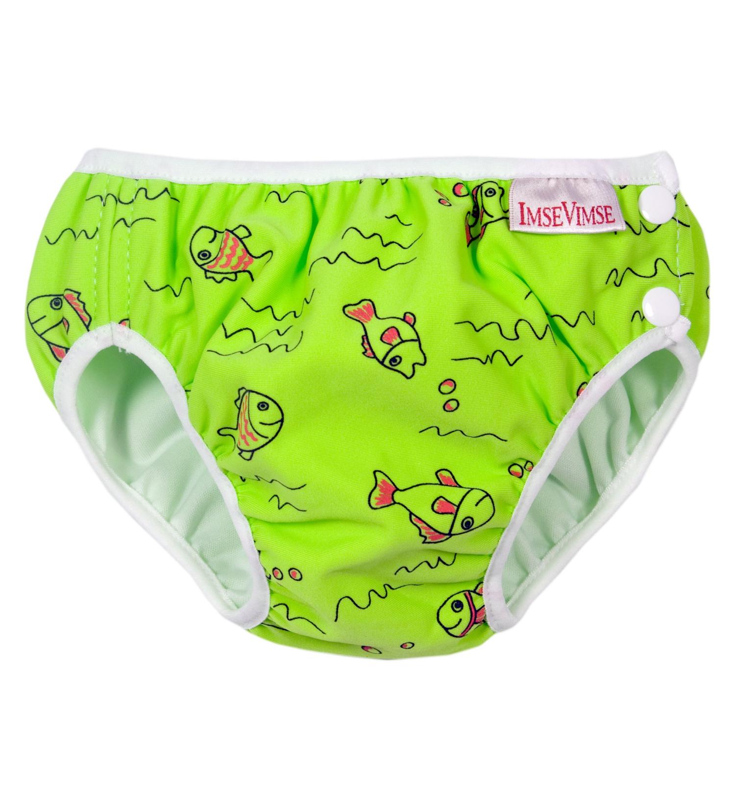 ImseVimse swim diapers for boys aqua diaper swim diaper pants seahorse green fish size NB 4-6kg