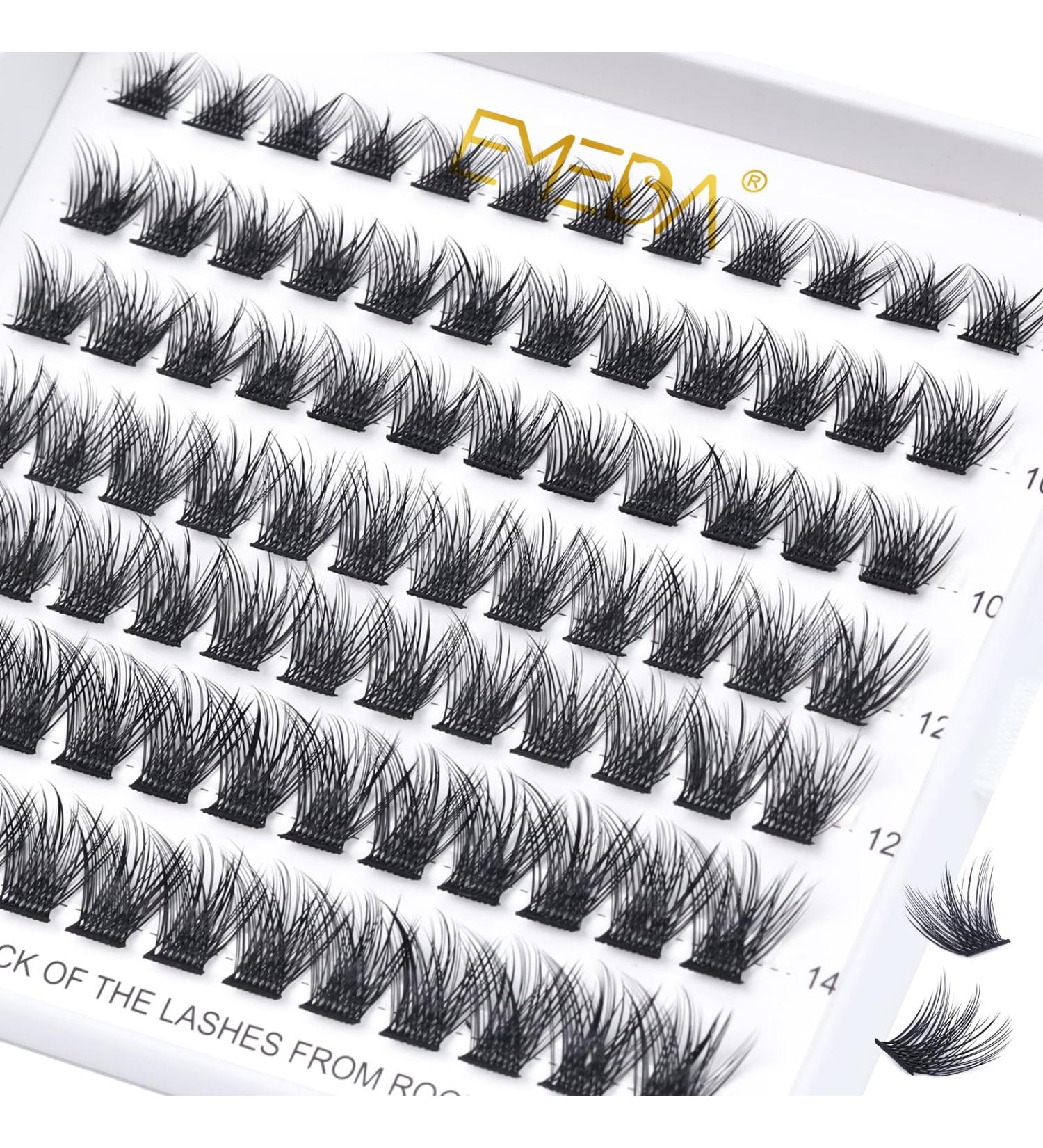 EMEDA D Curl Lash Clusters - Reusable DIY Eyelash Extensions 8mm-14mm | Soft Individual Cluster Lashes for Stunning Eyes - Buy Online on GoSupps.com