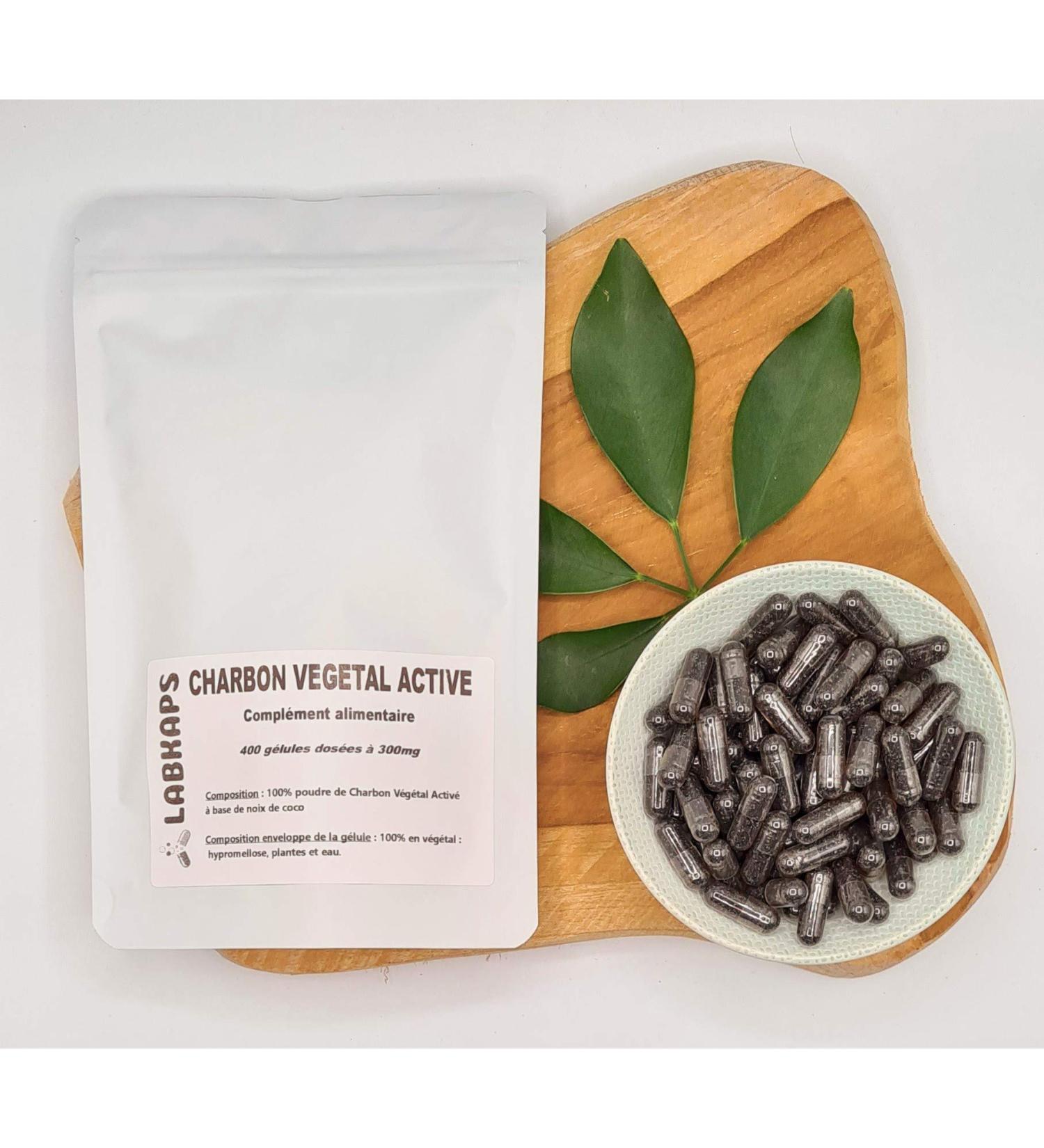 ACTIVE VEGETAL CARBON (NUT SHELL) 400 capsules with a dosed 300mg 100% vegetable envelope - food supplement - Buy Online on GoSupps.com