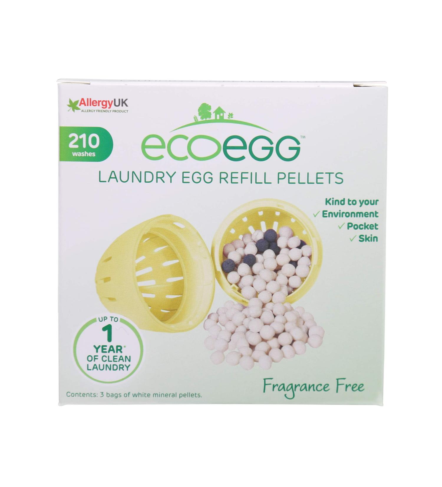 ecoegg Laundry Egg Refill, Fragrance Free, 210 Loads 210 Count (Pack of 1) Fragrance Free