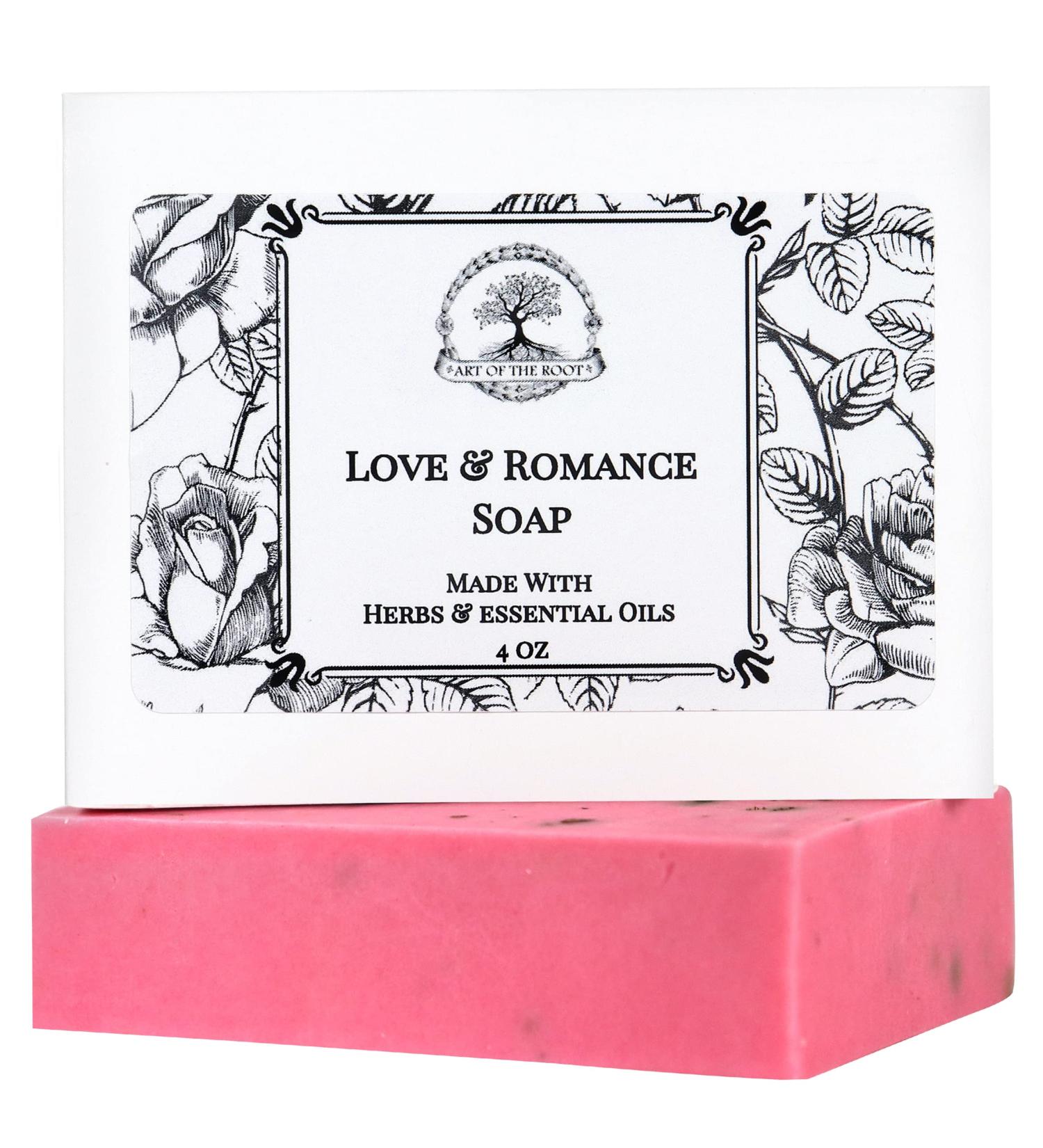 Art of the Root Love & Romance Shea Herbal Soap Herbs & Essential Oil | Face & Body Soap Herbal Body Bar | Conjure Wiccan Pagan & Magick | Love Marriage & Commitment Rituals