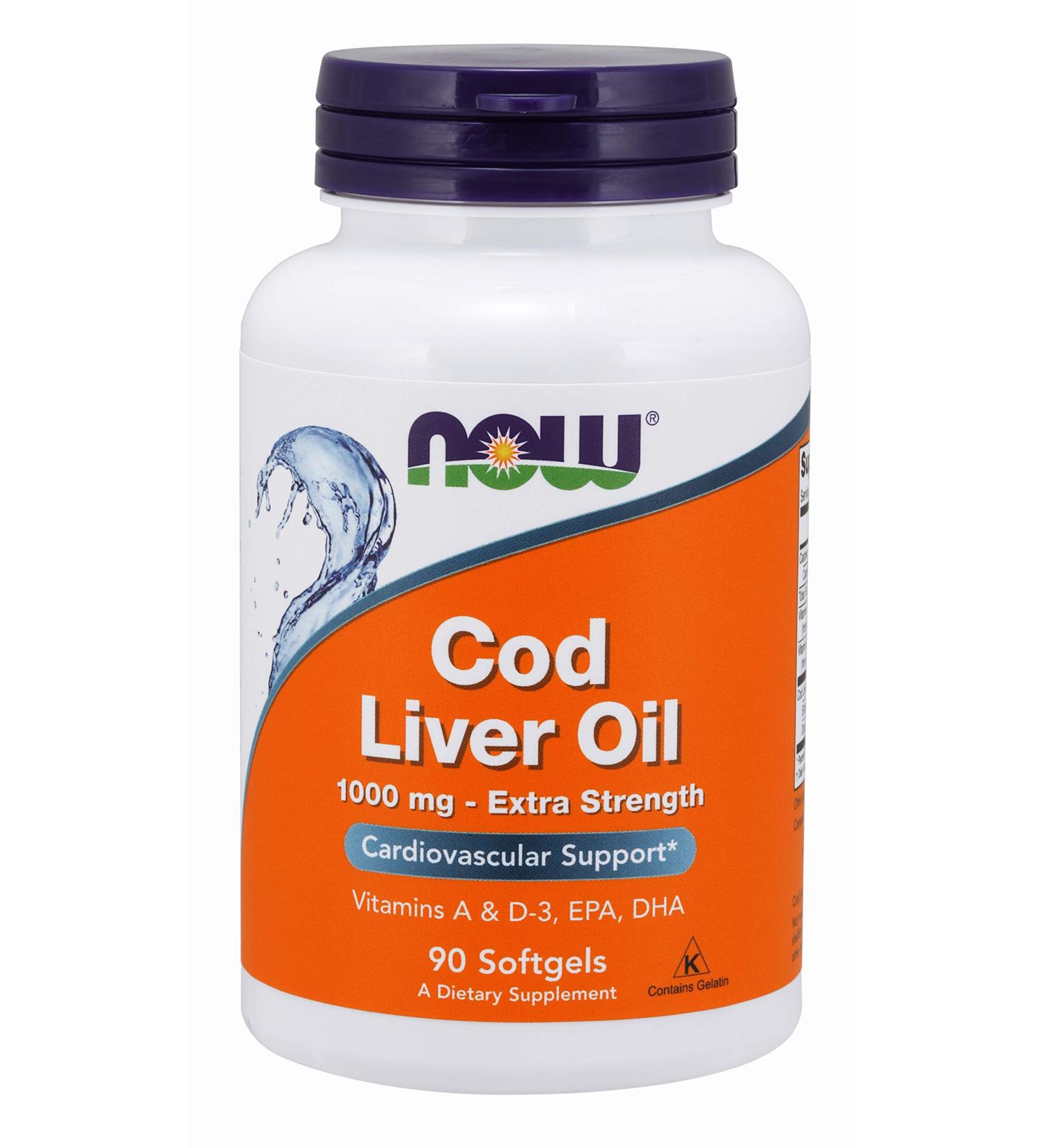 Now Foods Cod Liver Oil Extra Strength 1000 mg 90 Softgels