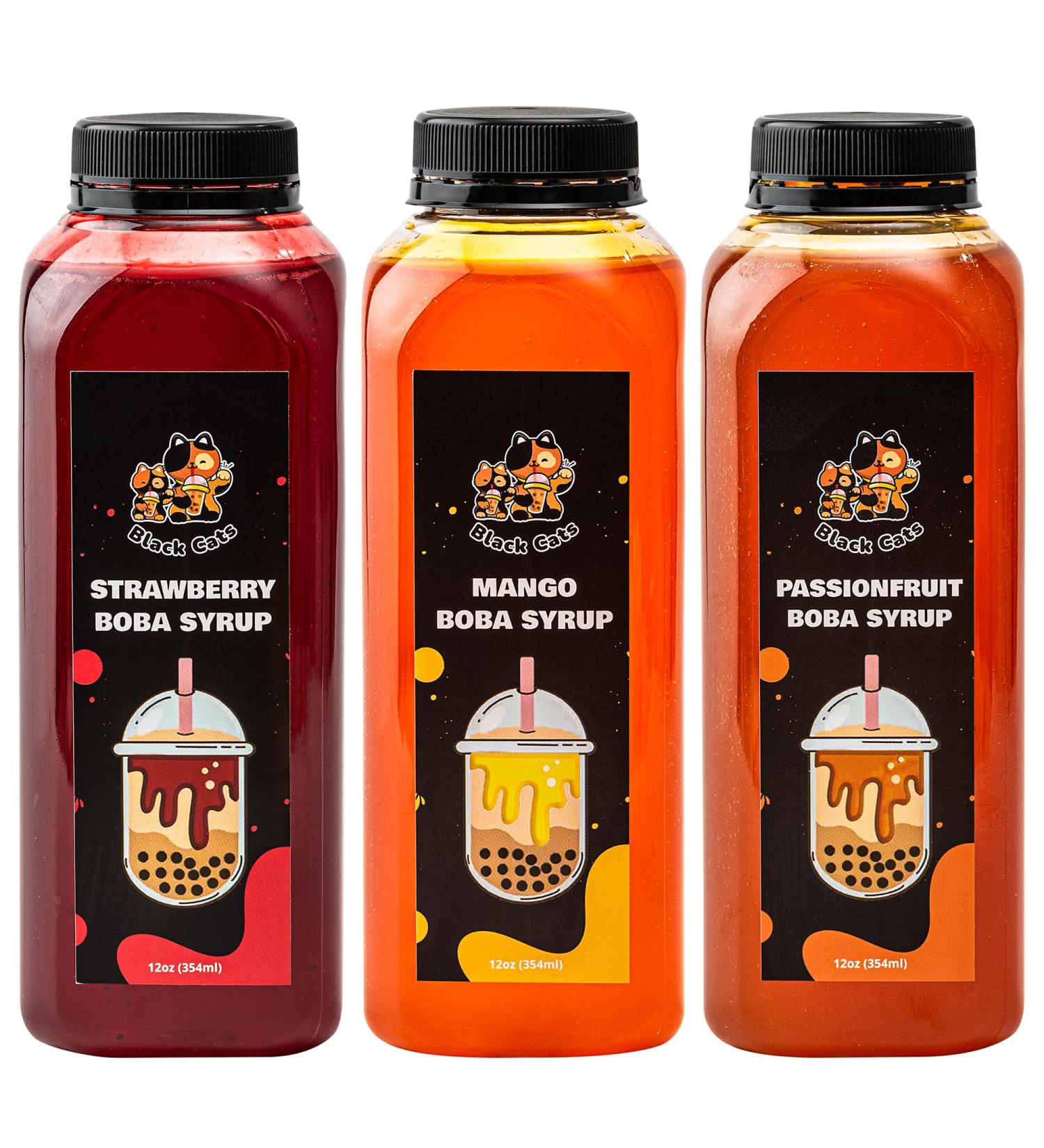 Syrup for Bubble Tea | 12 Ounces (354 ML) | Brown Sugar Boba Flavored Syrup for Tapioca Pearls and Desserts (Tropical 3-Pack) - Buy Online on GoSupps.com