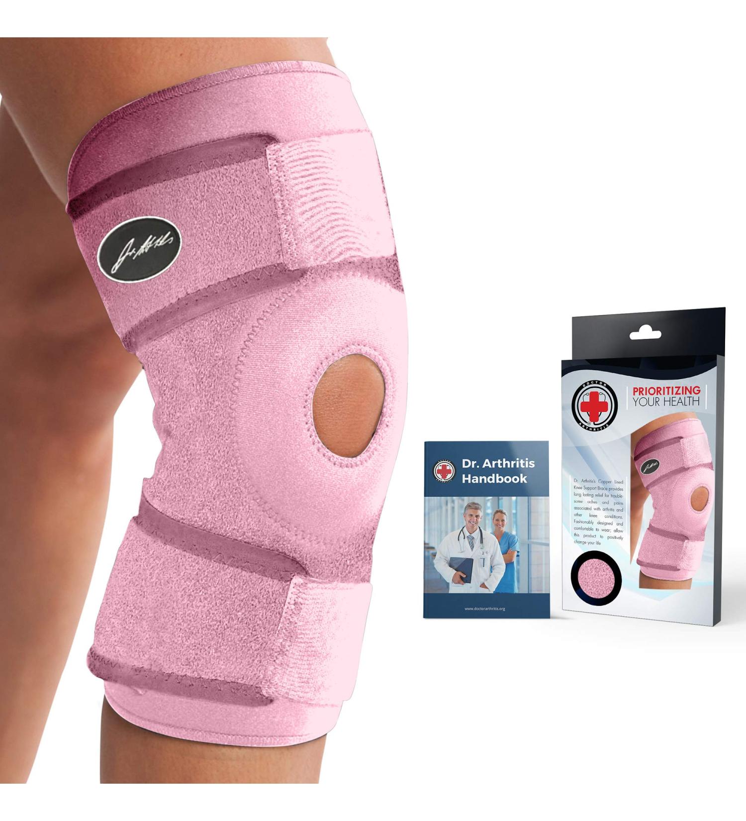 Premium Copper Lined Knee Support Brace Doctor Developed for Guaranteed Relief & Support in Pink - Buy Online on GoSupps.com