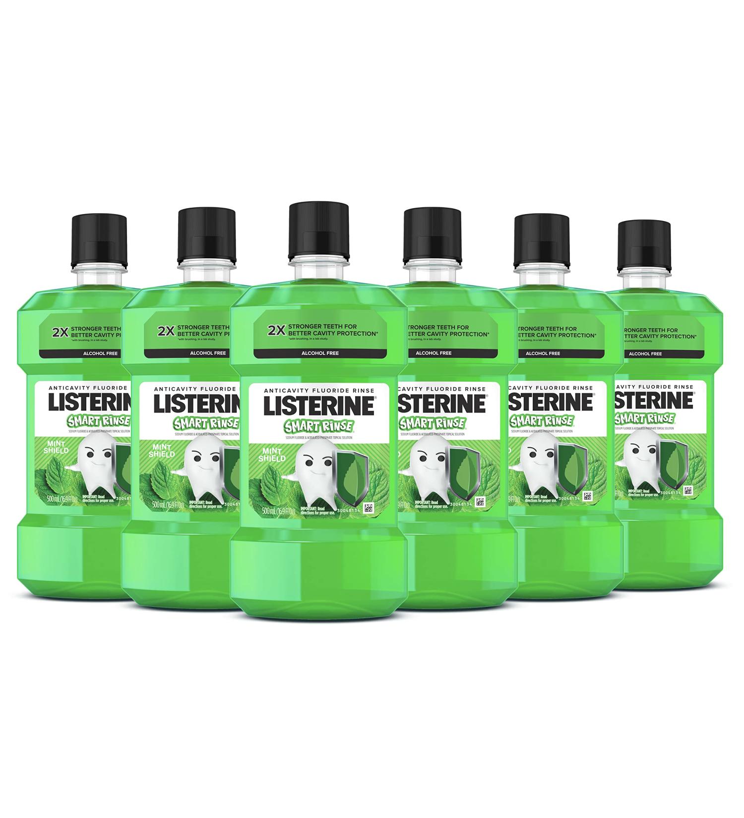 Listerine Smart Rinse Kids Fluoride Mouthwash - Mint Shield Flavor 500mL - Buy Online on GoSupps.com