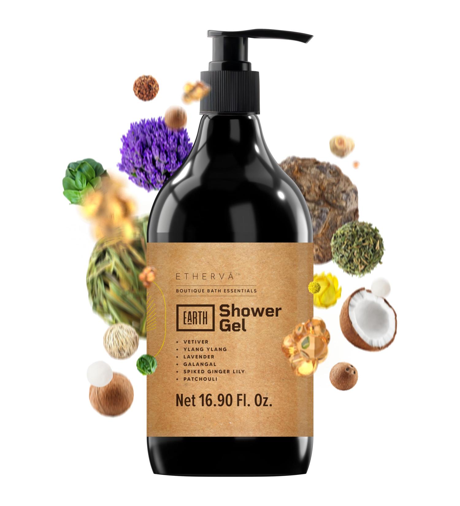 EARTH Body Wash for Men & Women - Woody Incense Scent with Patchouli Vetiver & Coconut | Vegan Sulfate & Paraben Free | 16.90 Fl Oz - Buy Online on GoSupps.com