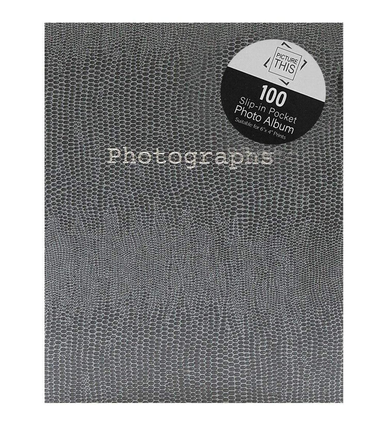 Tallon Snake Skin 6x4 Photo Album - Holds 100 Photos - Grey - Buy Online on GoSupps.com