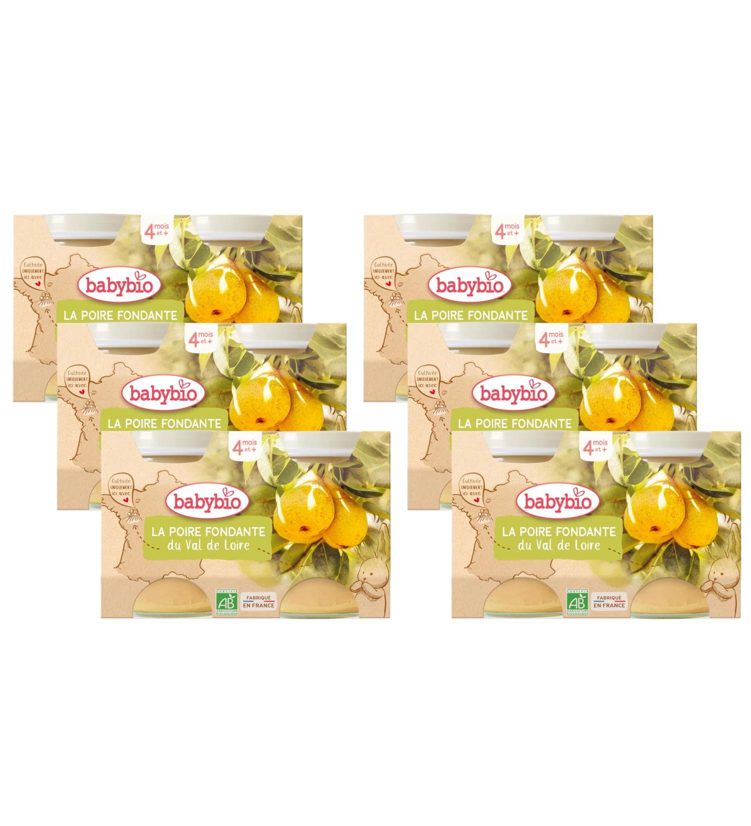 BABYBIO - Small Xenia Pear Pots from the Loire Valley - 2x130g - Organic - Pack of 6 - Buy Online on GoSupps.com