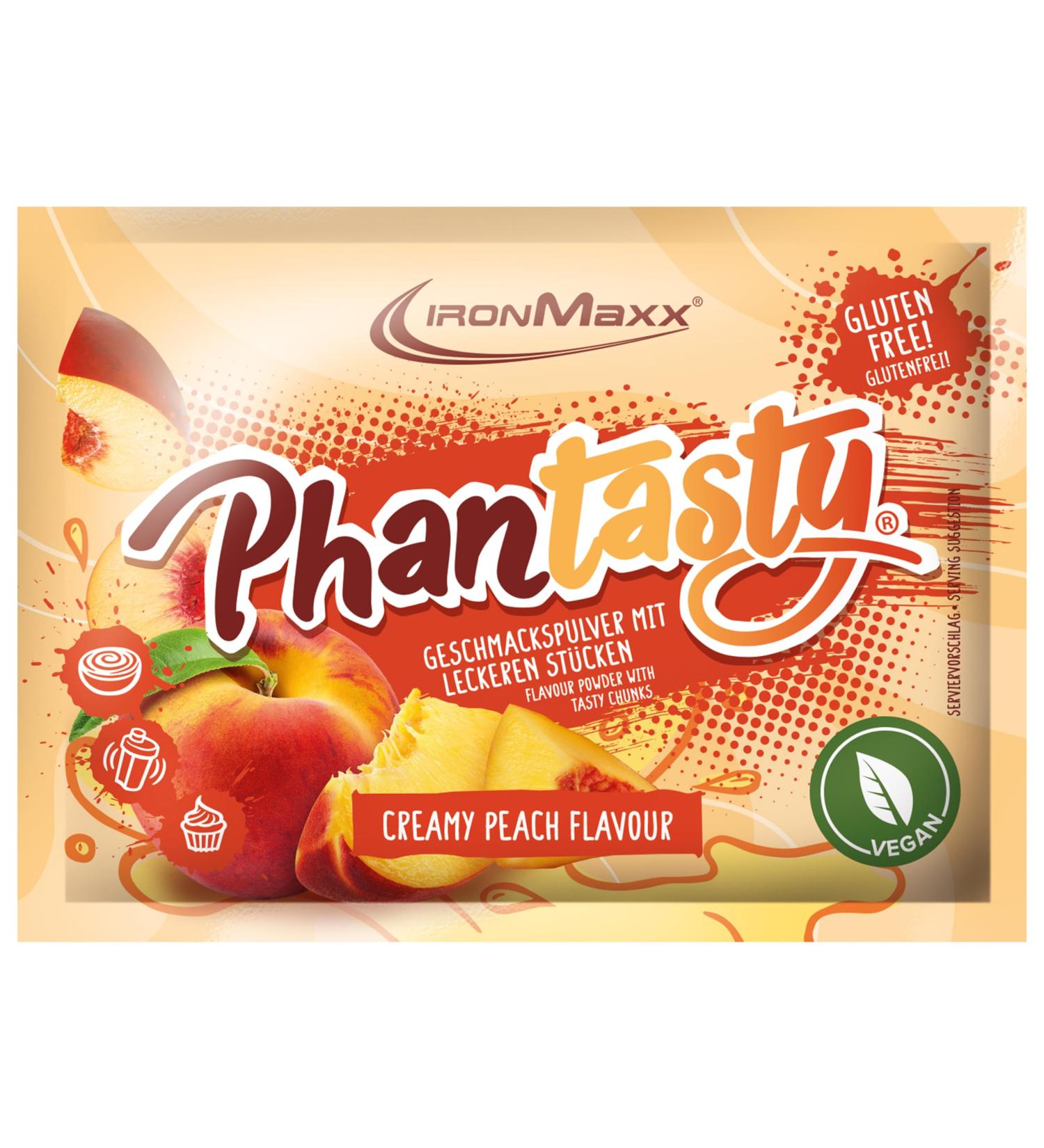 Buy IRONMAXX Fatasty Thare Pourg - Creamy Peach 15g Sample | Vegan Lactose-Free Gluten-Free | Real Fruit Pieces - Shop Internationally! - Buy Online on GoSupps.com