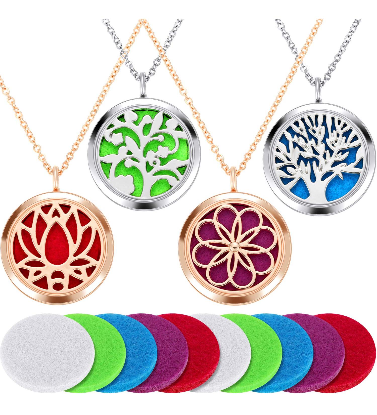 Buy Hicarer Essential Oil Necklace Diffuser | Aromatherapy Pendant with 14 Refill Pads | International Shipping Available - Buy Online on GoSupps.com