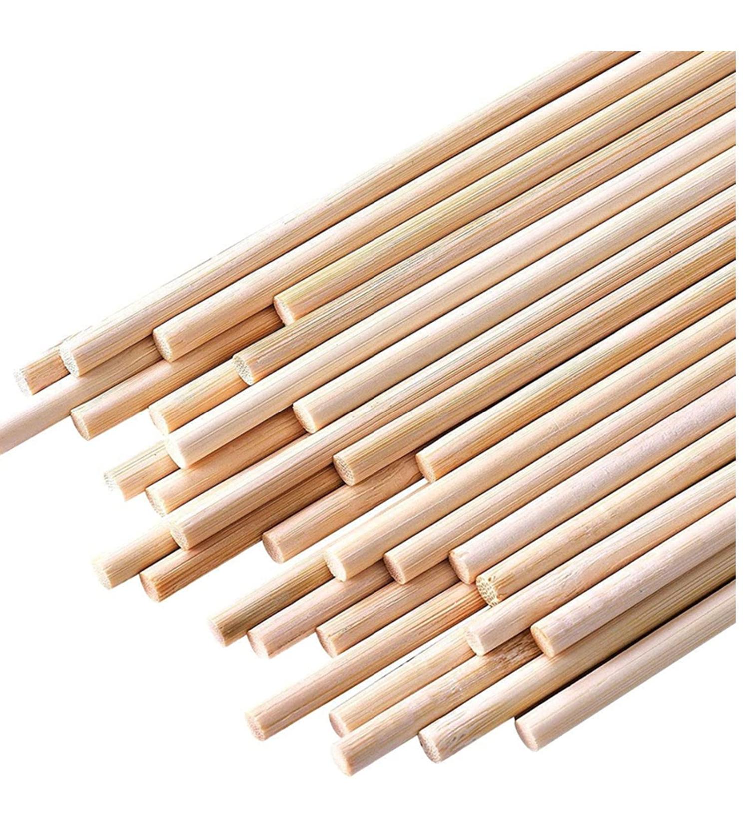 25PCS 1/4 x 12 Inch Unfinished Bamboo Dowel Rods - Wooden Dowel Sticks for Crafts and DIY - Pack of 25 - Buy Online on GoSupps.com