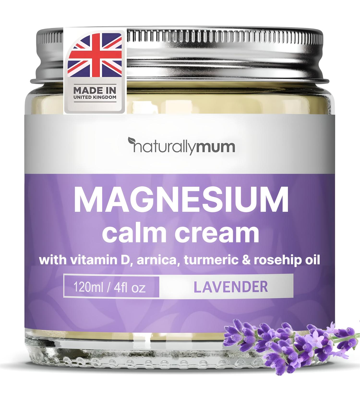 NaturallyMum - Magnesium Cream with Vitamin D3 4 Fl Oz - Magnesium and VIT D Lotion - Turmeric & Arnica Calm Cream - Magnesium and VIT D3 - Lavender Lavender 4 Fl Oz (Pack of 1) - Buy Online on GoSupps.com
