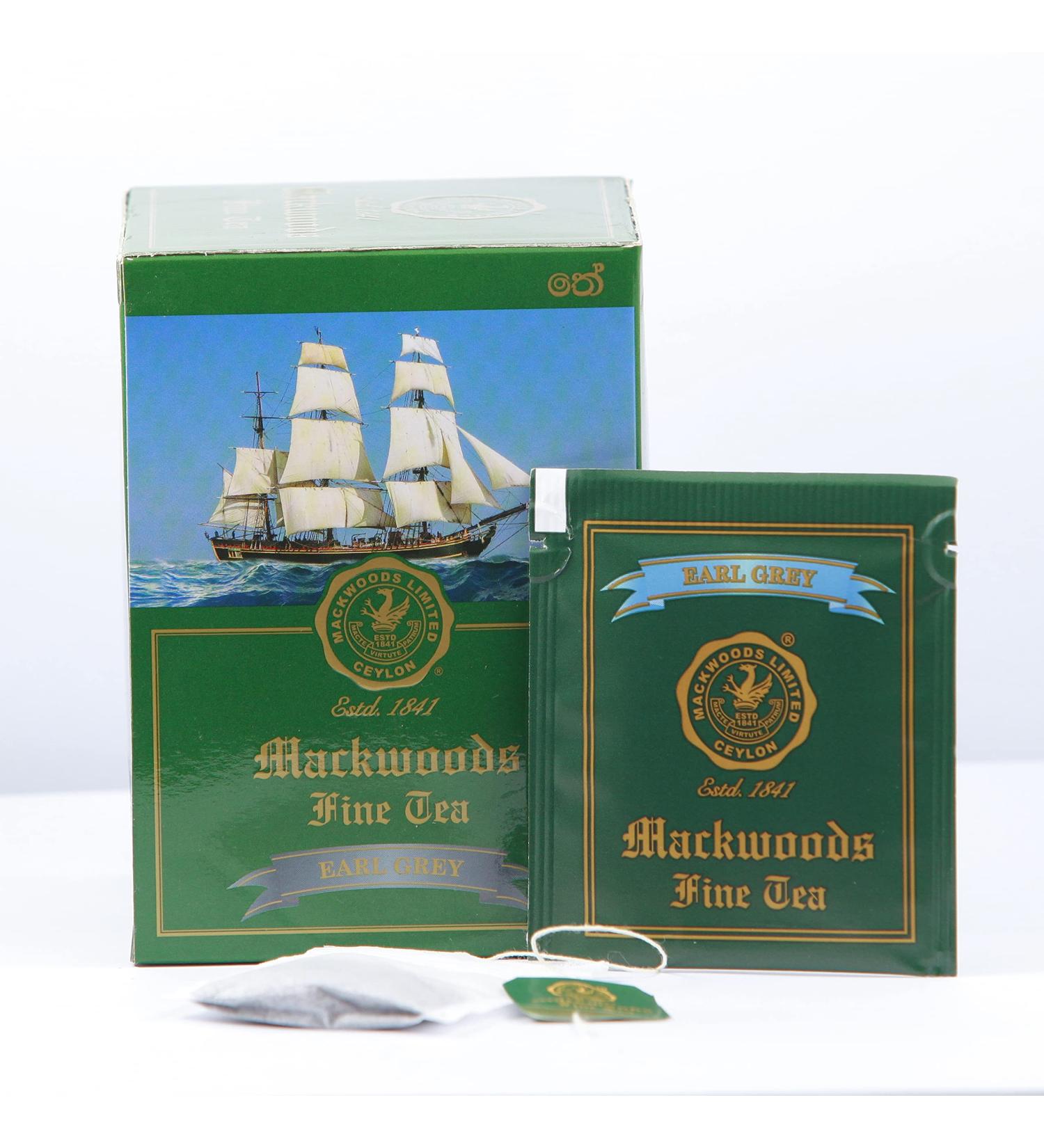 MACKWOODS EARL GREY FLAVOURED SINGLE ESTATE BLACK TEA IN 25 ENVELOPED TEA BAGS - Buy Online on GoSupps.com