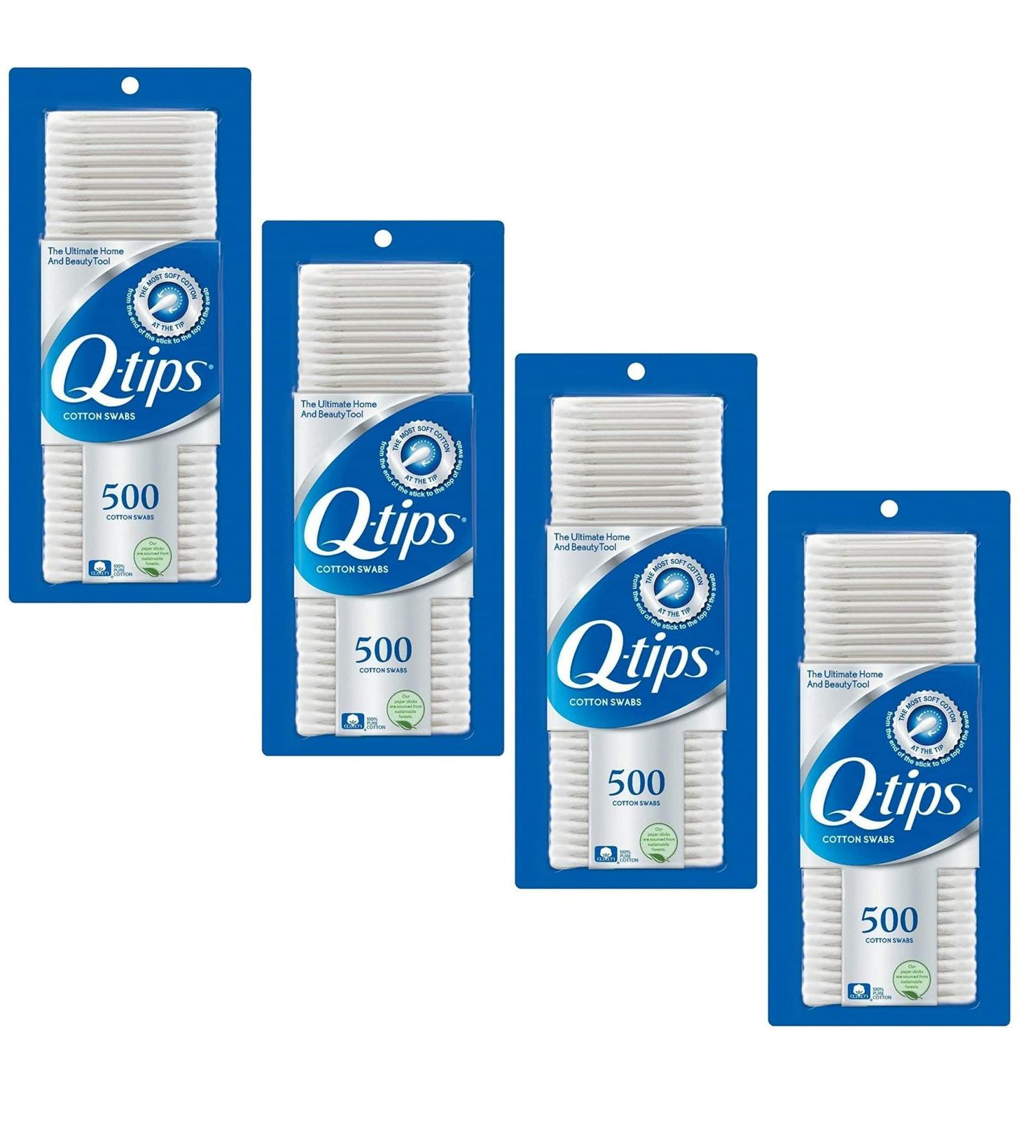 Q-Tips Swabs Cotton 500 Count - Pack of 4 | Multi-Pack Cotton Swabs - Buy Online on GoSupps.com