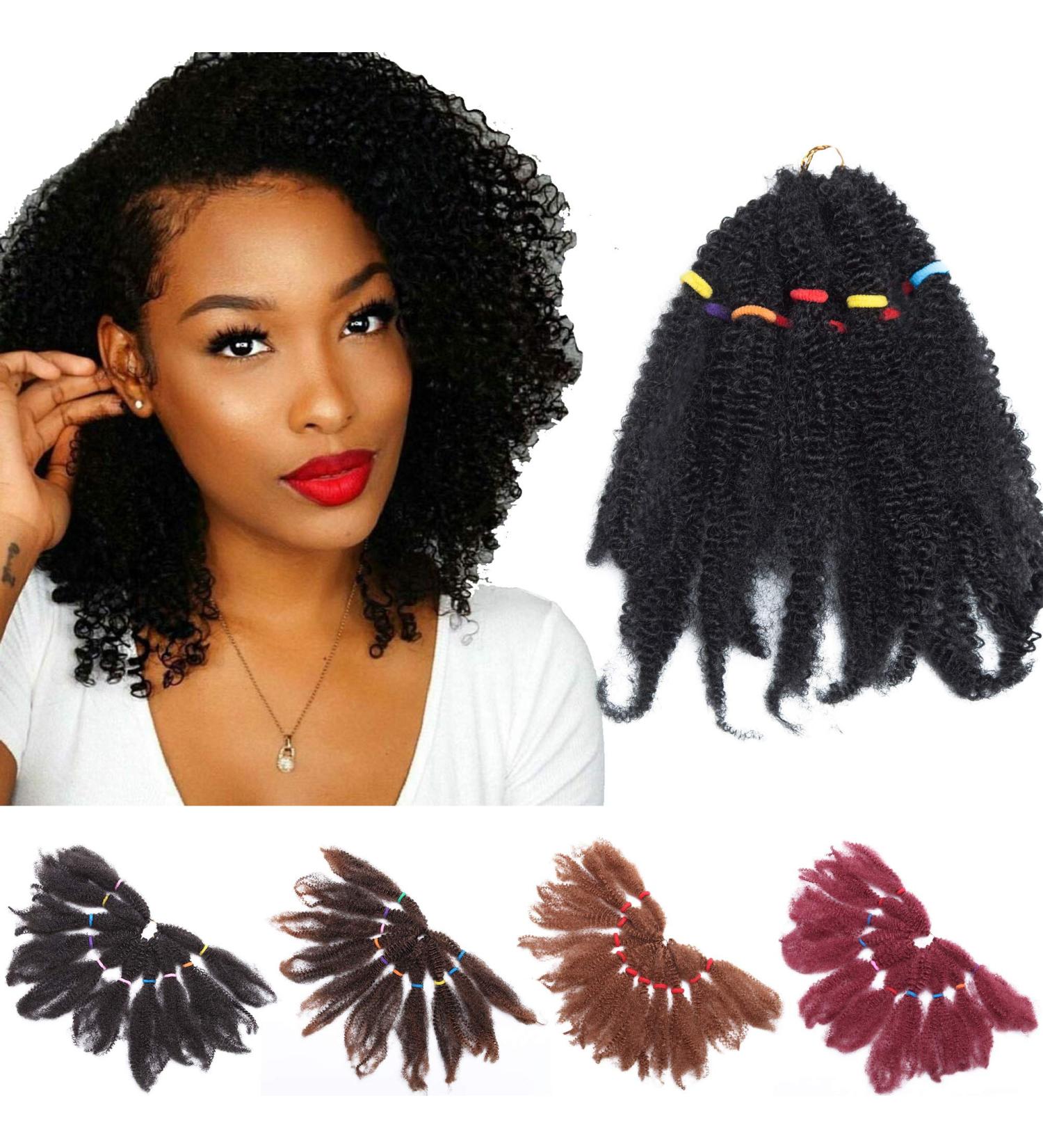 3 Packs Marley Twist Hair Crochet - Afro Kinky Bulk Curly Hair Extensions - Dark Black Synthetic Braids - Buy Online on GoSupps.com