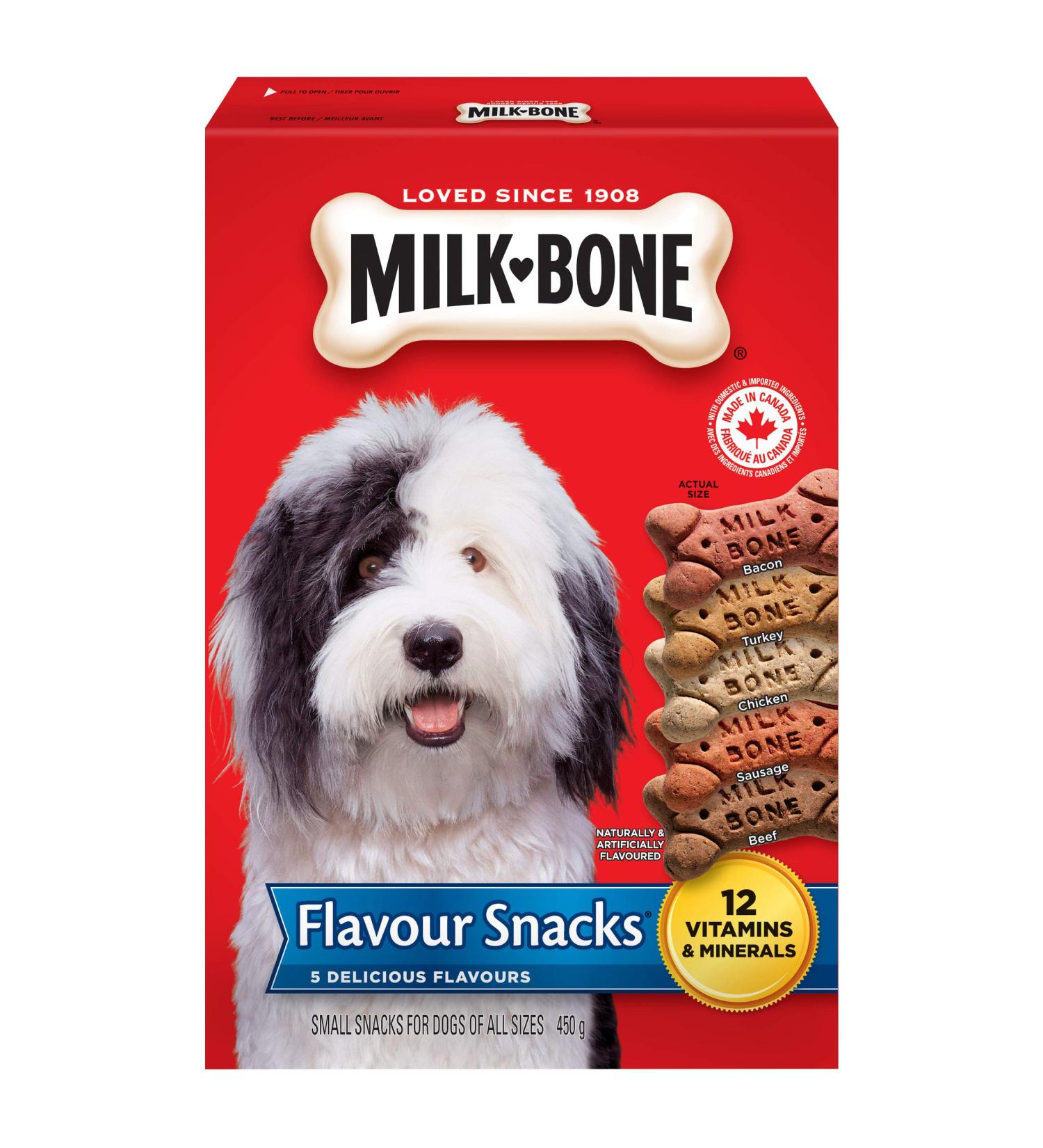 Milk-Bone Flavour Snacks Dog Biscuits Small Sized Dog Treats Assorted Flavours 450g Boxes (Pack of 12) 37.5 g (Pack of 12) 450g Box (Pack of 12) - Buy Online on GoSupps.com