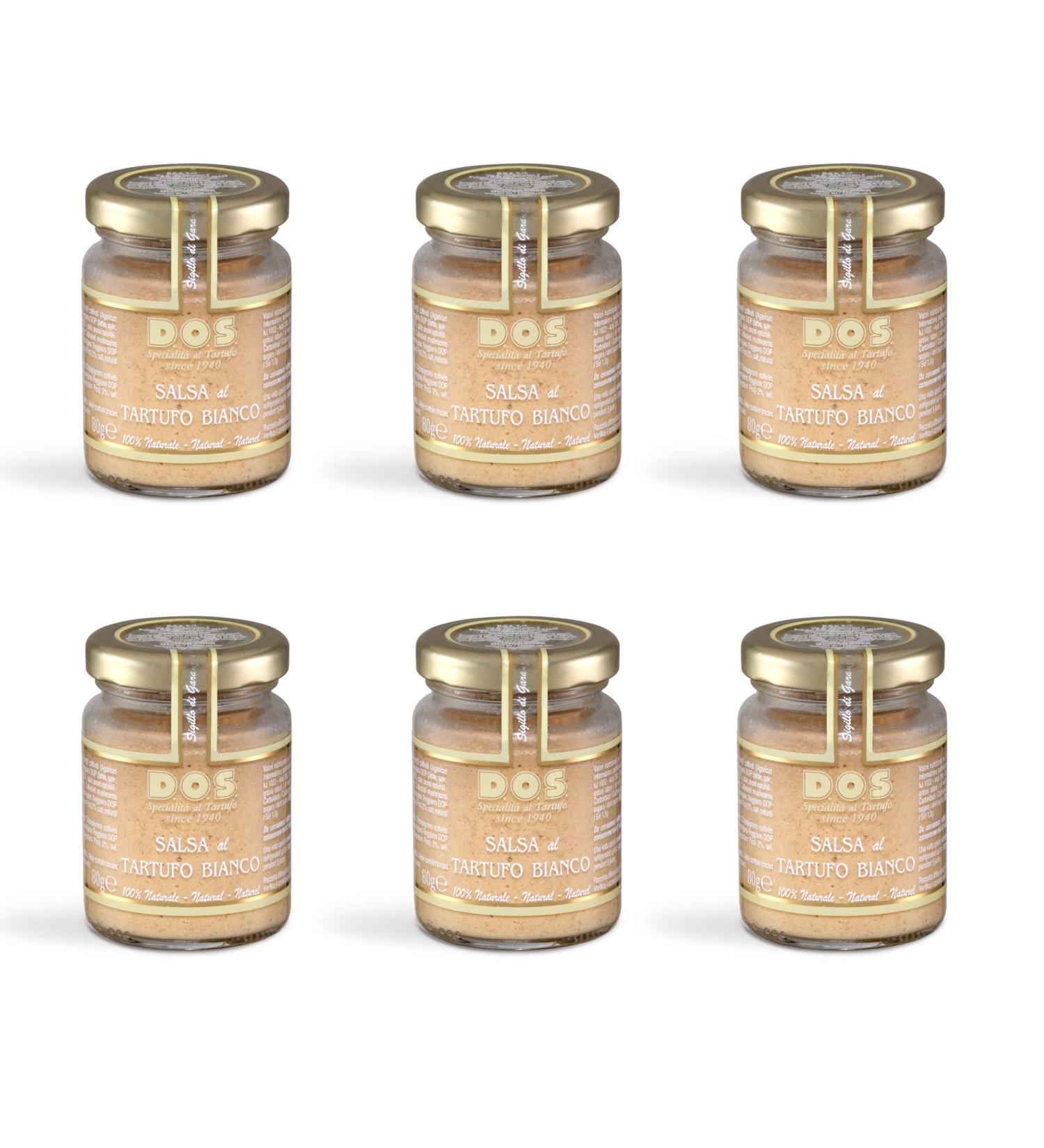 DOS Tartufi - White Truffle Sauce 80g x 6 | Handmade & Authentic | Natural Flavors | Ideal for Bruschetta Dishes Eggs & Veg - Buy Online on GoSupps.com