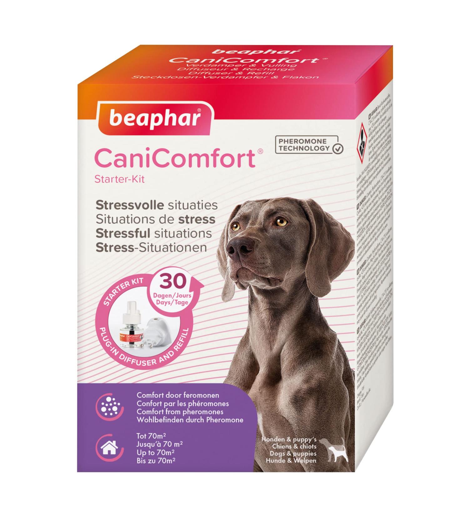 Buy Beaphar Canicomfort Starter Kit - Pheromone Diffuser for Dogs & Puppies - 30 Days Soothing Technology - 48ml Evaporator - International Shipping Available - Buy Online on GoSupps.com