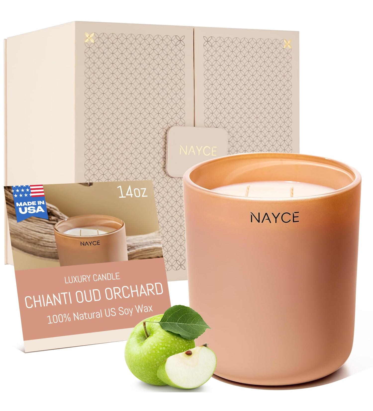 NAYCE Luxury Scented Candle | 100% Natural Soy Wax | 14 oz Aromatherapy | Highly Scented | Made in USA | Ideal Gift for Women | Chianti Oud Orchard - Buy Online on GoSupps.com