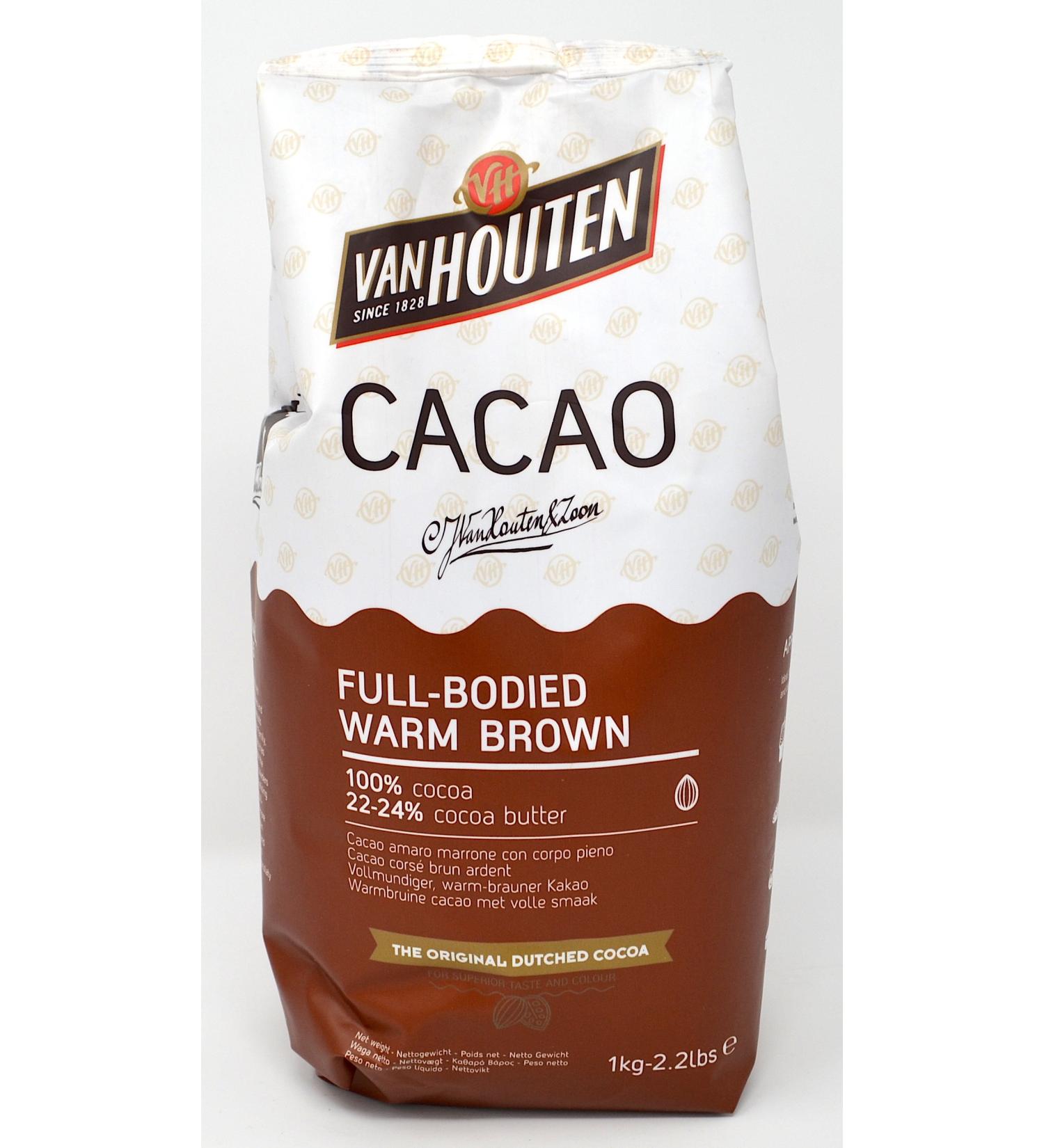 Van Houten - Full-Bodied Warm Brown Cocoa Powder (22-24% cocoa butter) 1kg - Buy Online on GoSupps.com