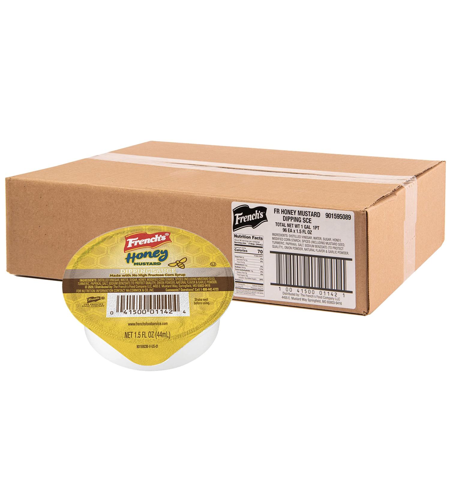 French's Honey Mustard Dipping Sauce 1.5 fl oz - Pack of 96 | Single-Serve Cups for Takeout & Delivery - Buy Online on GoSupps.com