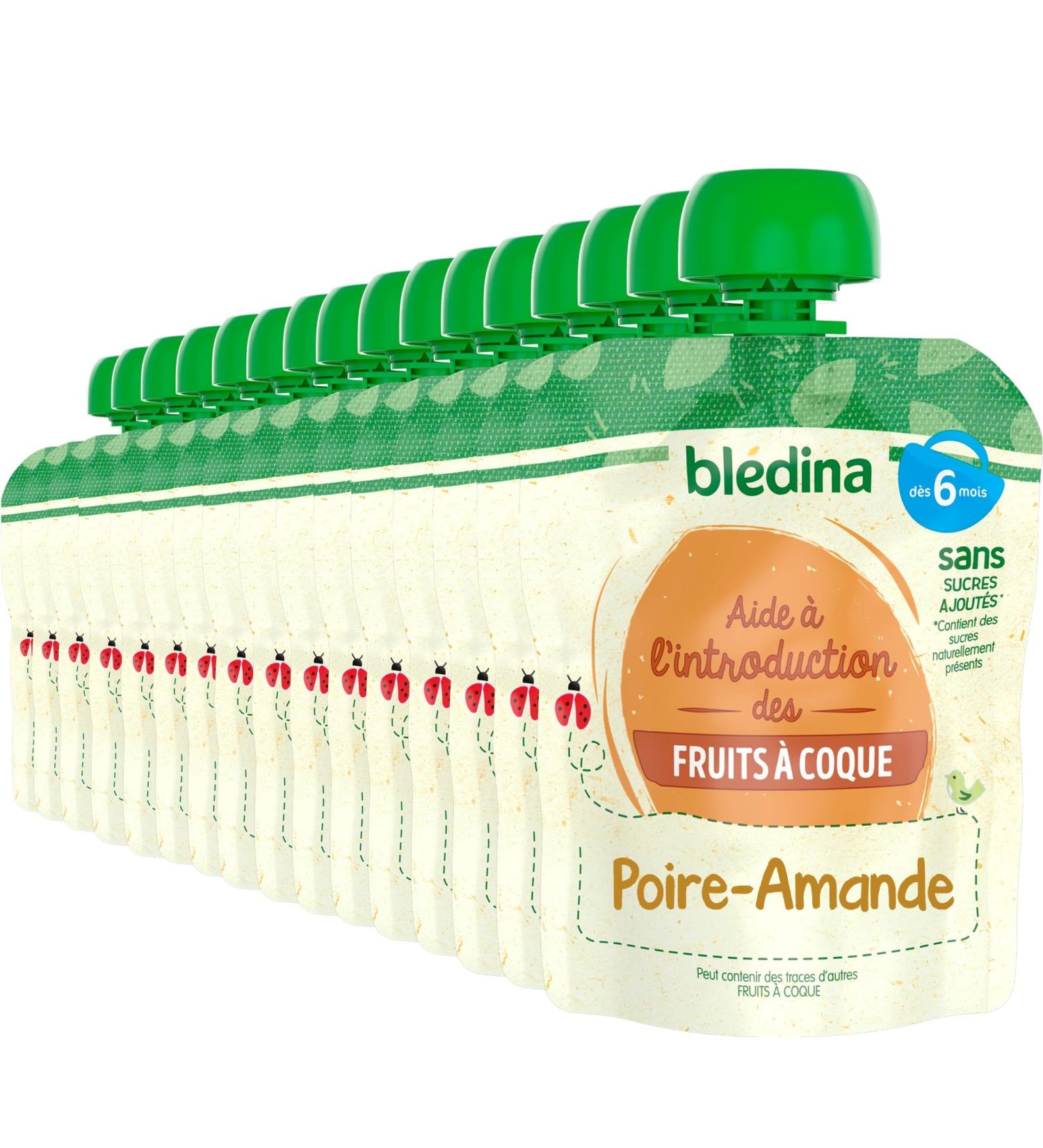 Bl dina - Fruit and Almond Purees Gourds - 16 gourds Pear Almond - For babies from 6 months - Pack of 16 bottles of 85g - Buy Online on GoSupps.com