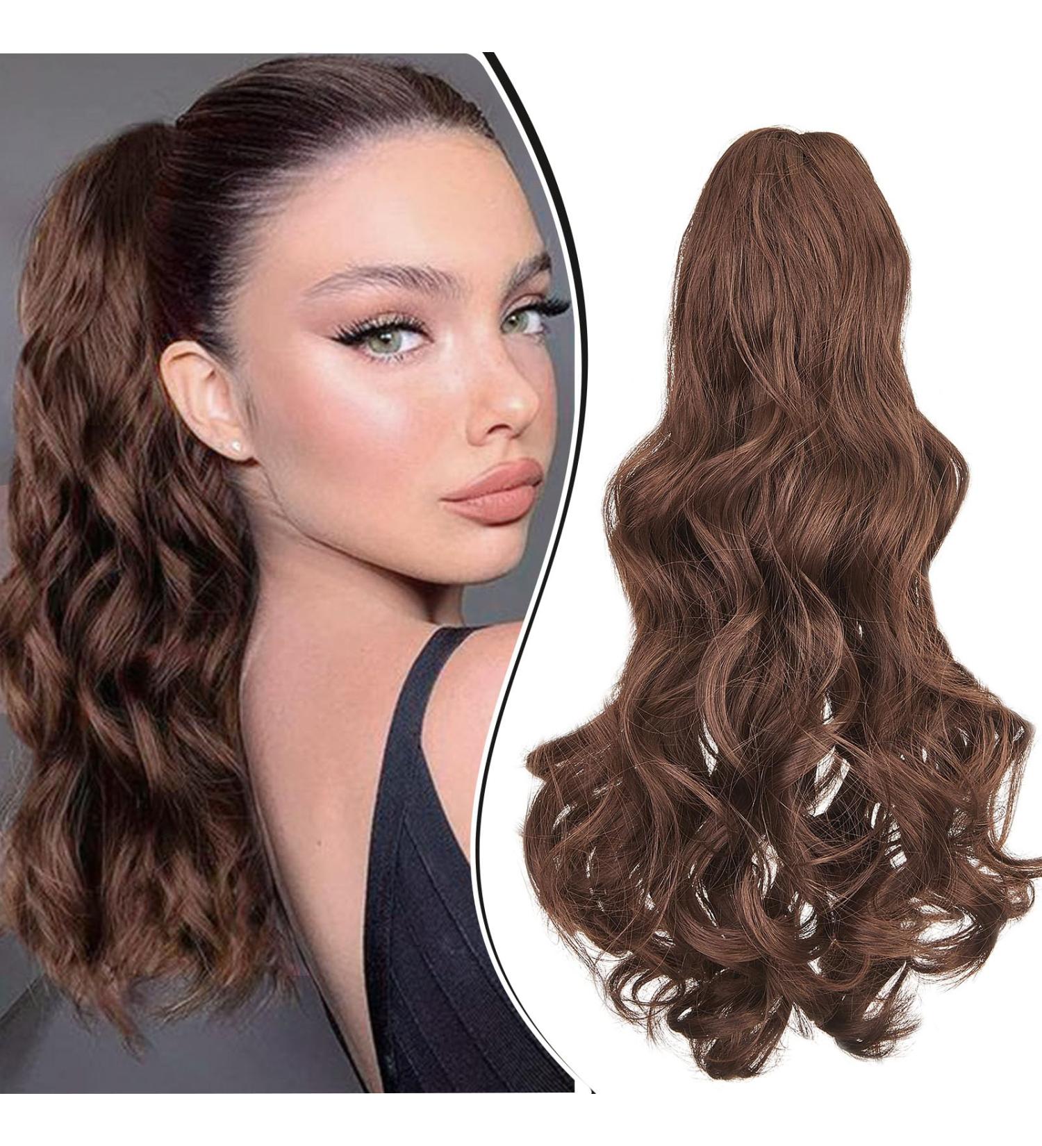 Dcbaboo 18inch Claw Clip in Ponytail Hair Extensions Long Wavy Ponytail Extension Curly Synthetic Pony tails Natural Wave One Piece Hairpiece Fake Ponytail for Women Dark Brown/Dark Auburn 18 inch 150g Dark Brown/Dark Auburn - Buy Online on GoSupps.com