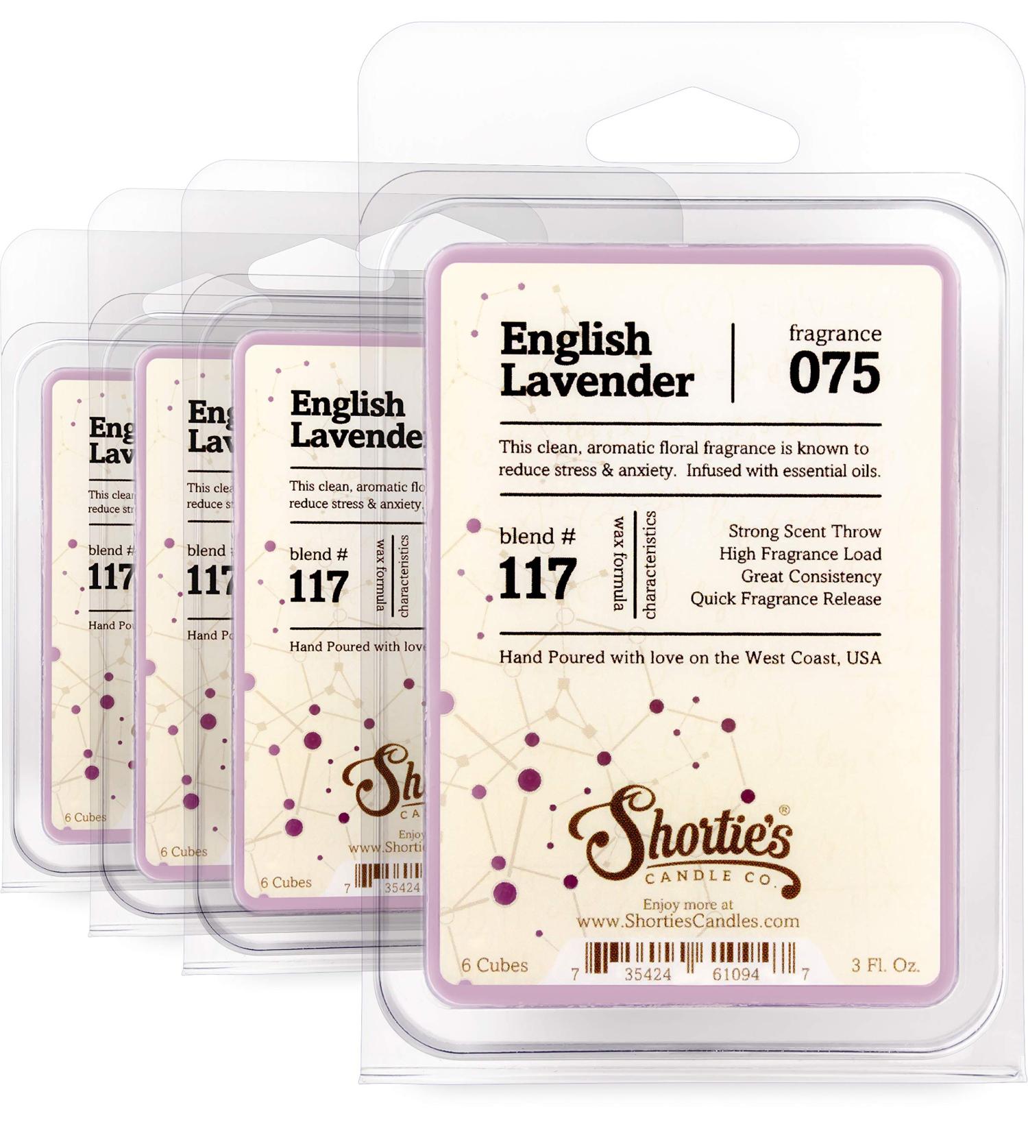 Shortie's Candle Co. English Lavender Wax Melts Bulk Pack - 4 Scented Bars - Essential Oils - Floral Air Freshener - Buy Online on GoSupps.com