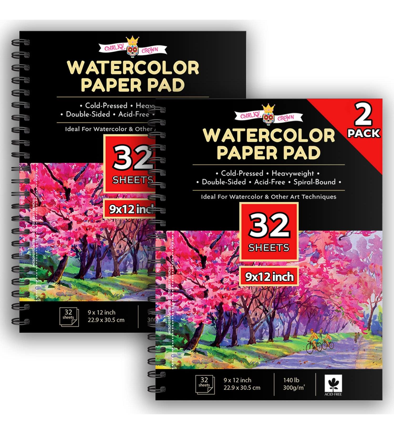Watercolor Paper White 2 Pack (64 Sheets) - Large Watercolor Pad for Artists - Buy Online on GoSupps.com