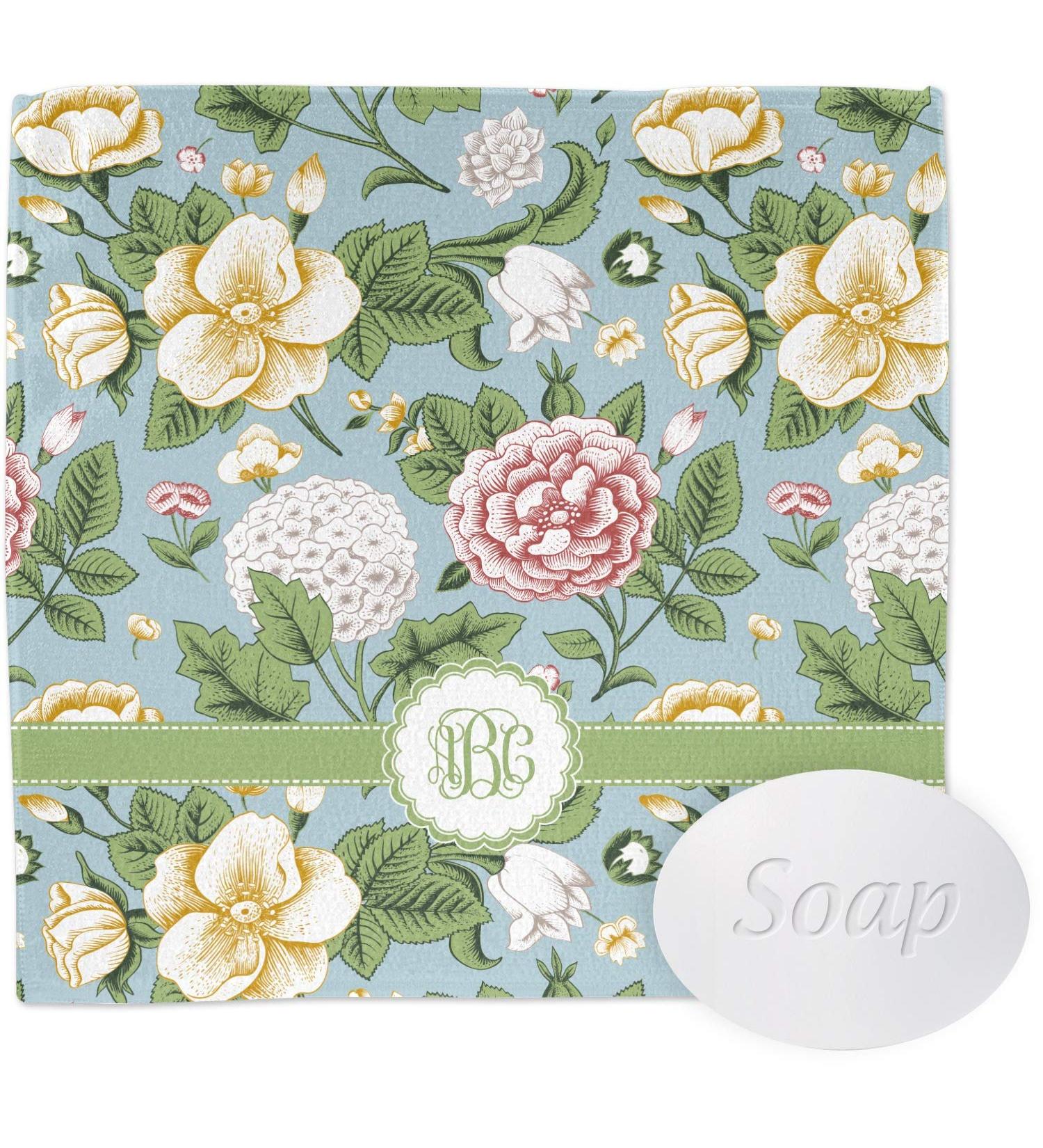 YouCustomizeIt Personalized Vintage Floral Washcloth