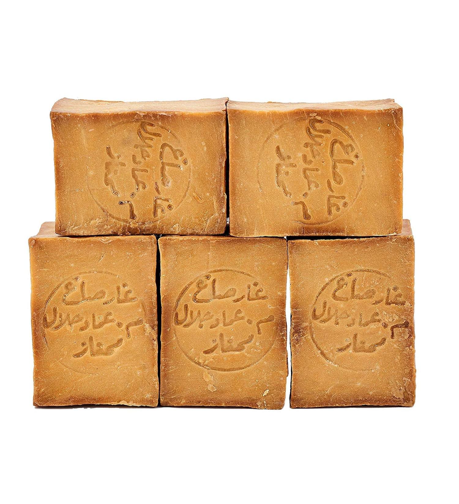 Premium Careness Aleppo Soap - Vegan Handmade 5-Pack (45% Olive Oil & 55% Laurel Oil) - Natural Original Quality - Approx. 900-950g International Shipping Available - Buy Online on GoSupps.com